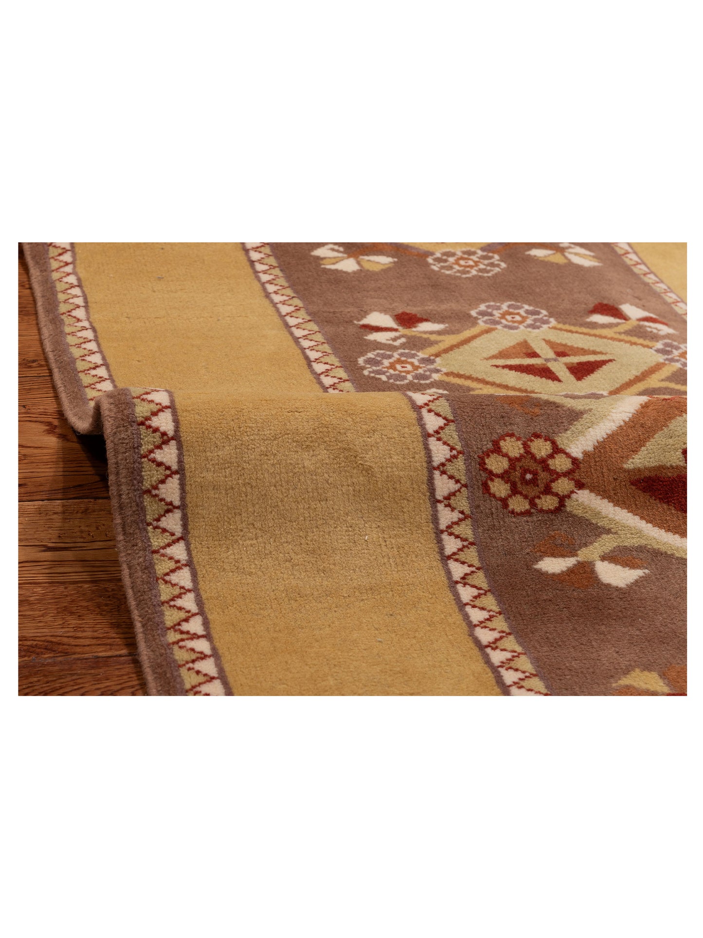 Milas 146202 Purple Gold 2.8x10.2 Hand Knotted Rug
