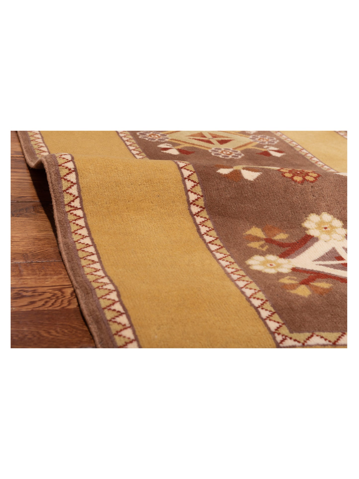 Milas 146202 Purple Gold 2.8x10.2 Hand Knotted Rug