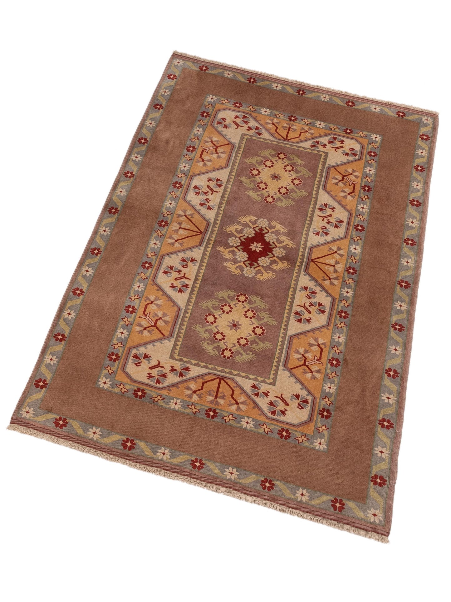 Milas 146203 Purple Brown 5.5x8.9 Hand Knotted Rug