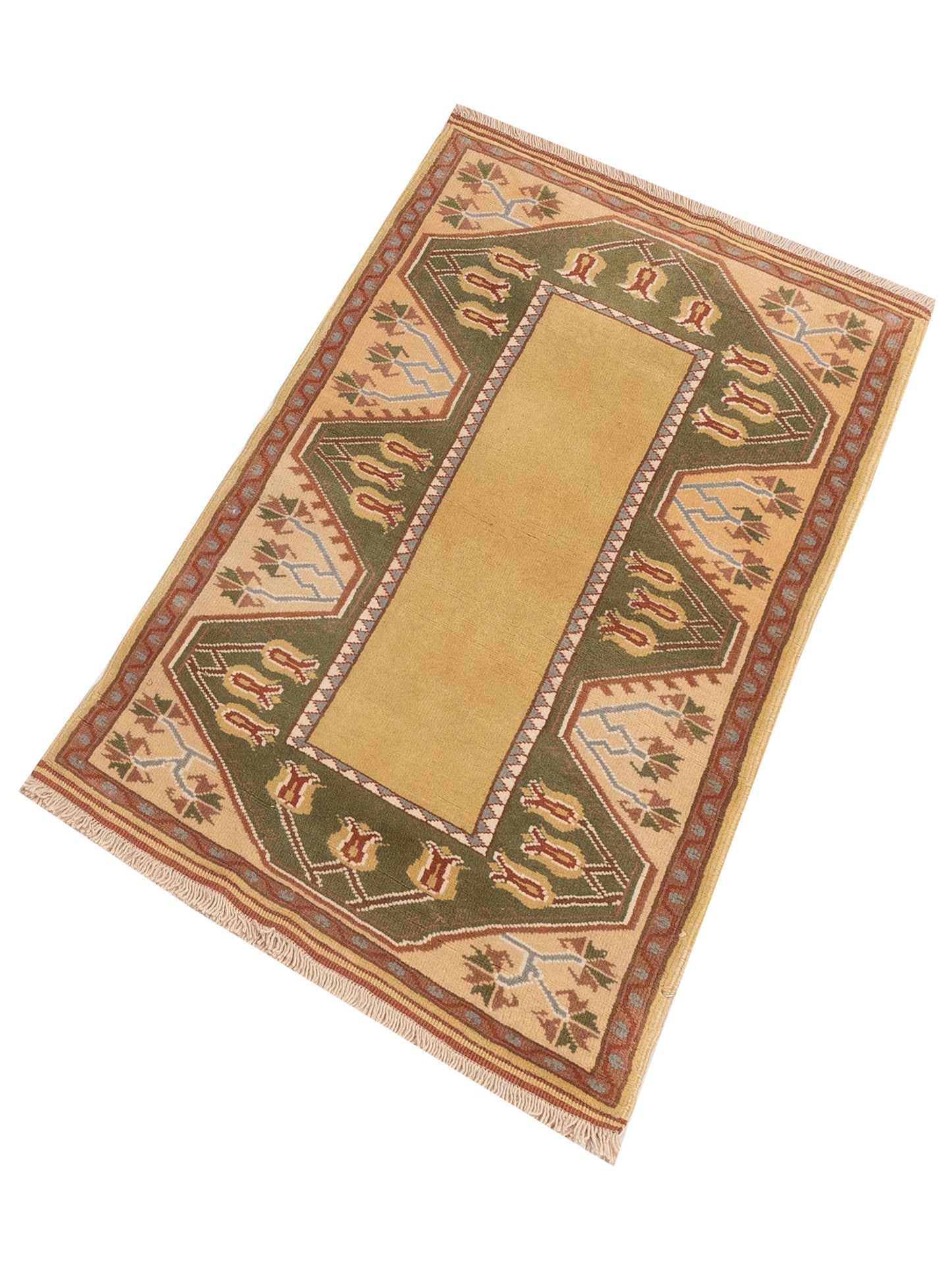 Milas 146205 Gold Green 2.9x5.1 Hand Knotted Rug
