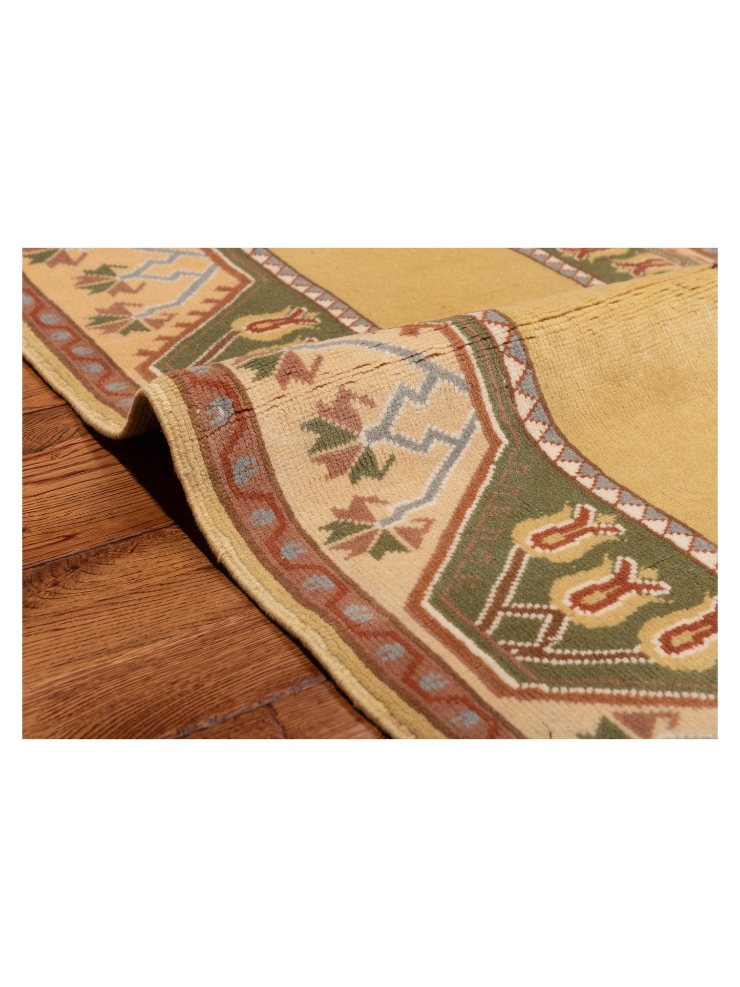 Milas 146205 Gold Green 2.9x5.1 Hand Knotted Rug