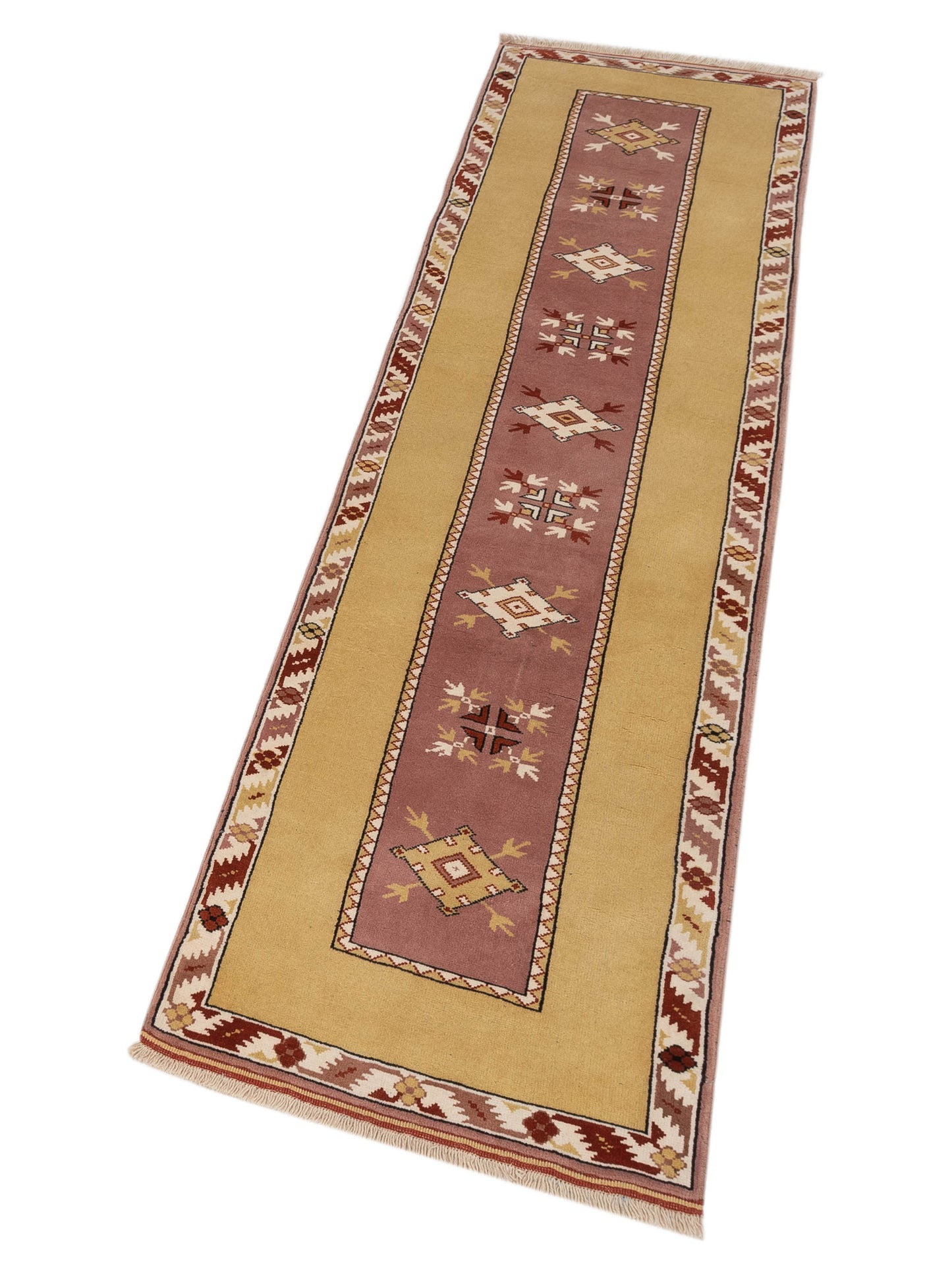 Milas 146216 Purple Gold 2.10x9.10 Hand Knotted Rug