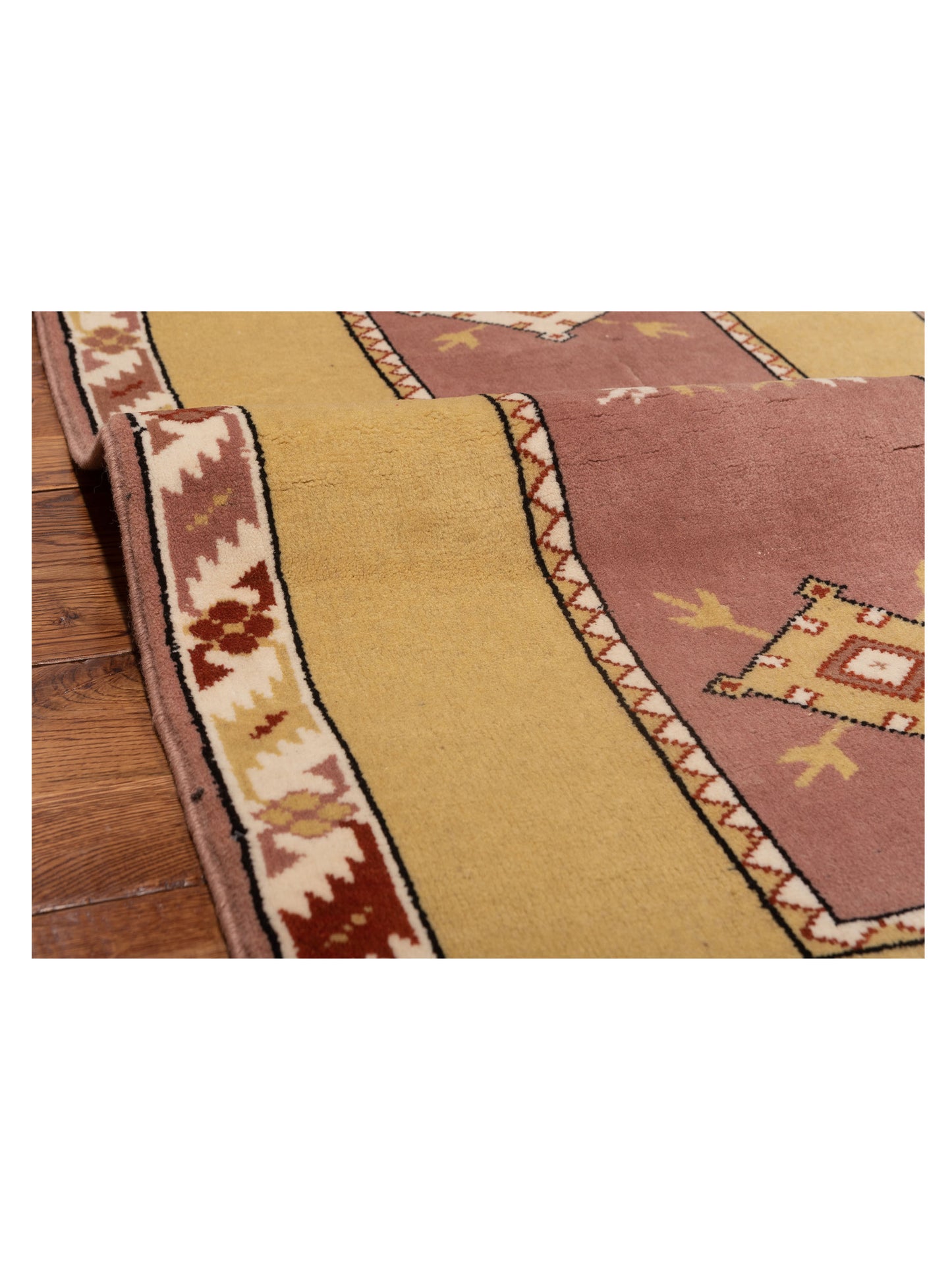Milas 146216 Purple Gold 2.10x9.10 Hand Knotted Rug