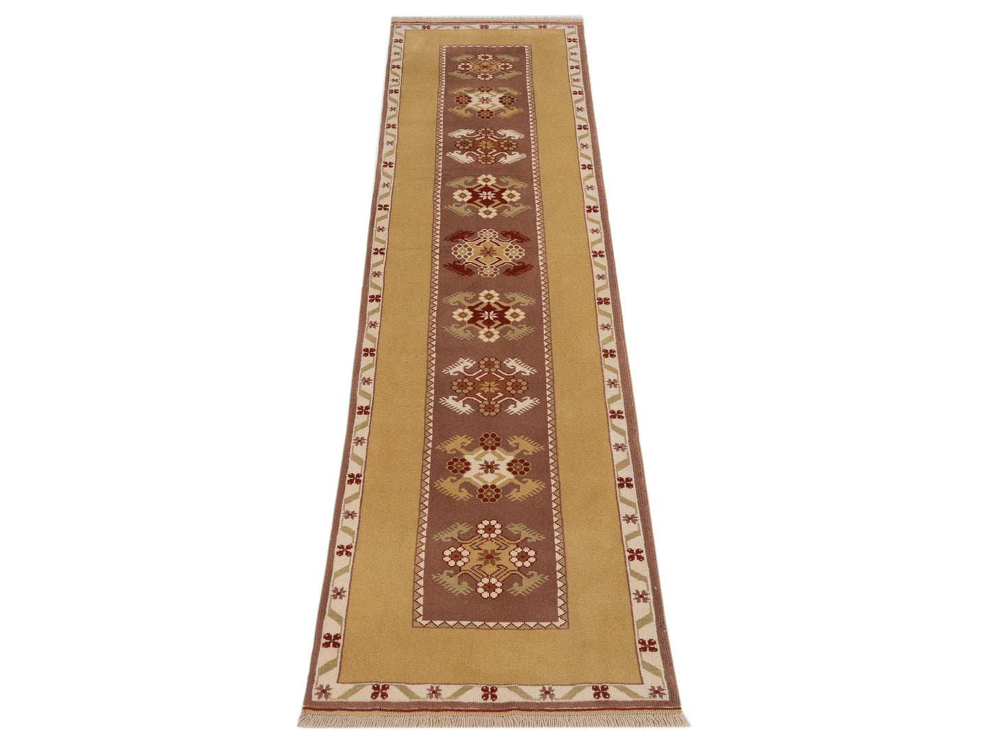 Milas 146220 Purple Gold 2.10x10.2 Hand Knotted Rug