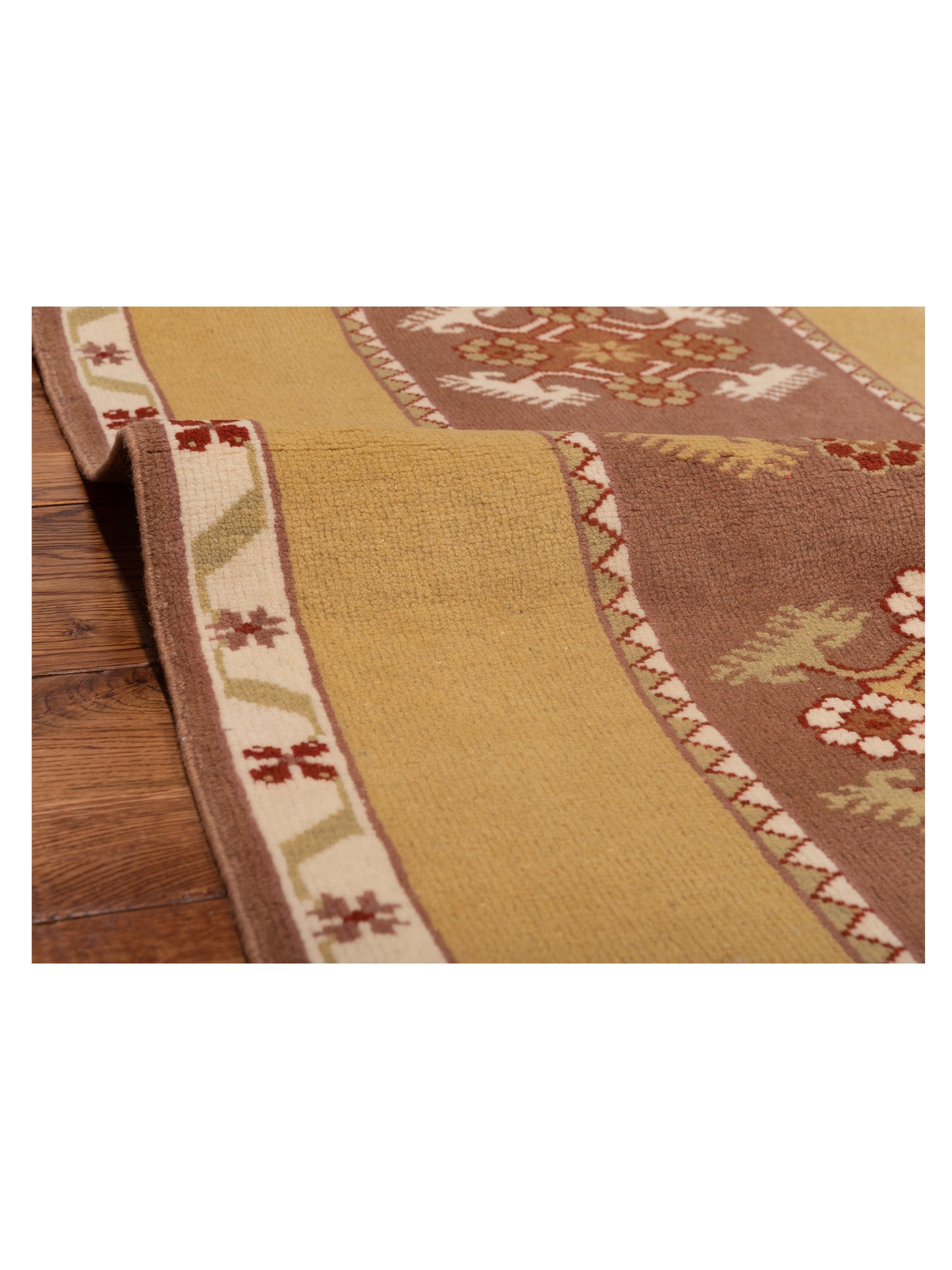 Milas 146220 Purple Gold 2.10x10.2 Hand Knotted Rug