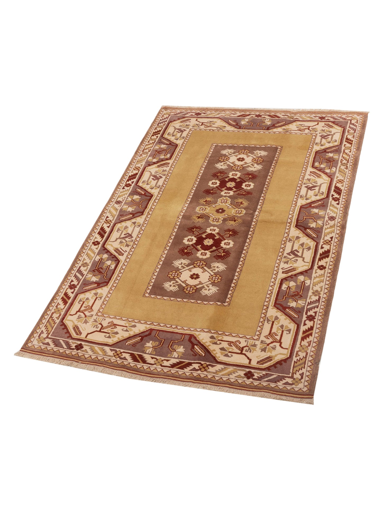 Milas 146221 Purple Ivory 5.6x8.4 Hand Knotted Rug