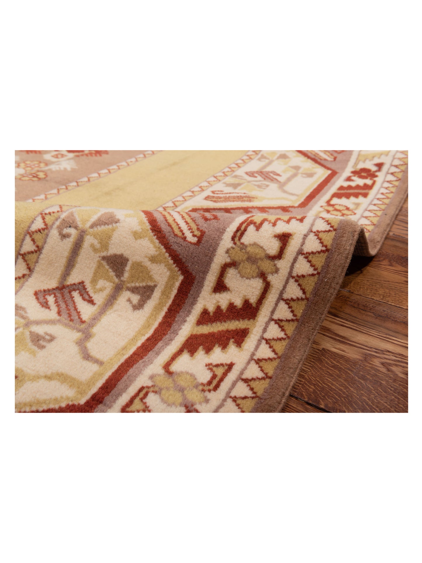 Milas 146221 Purple Ivory 5.6x8.4 Hand Knotted Rug