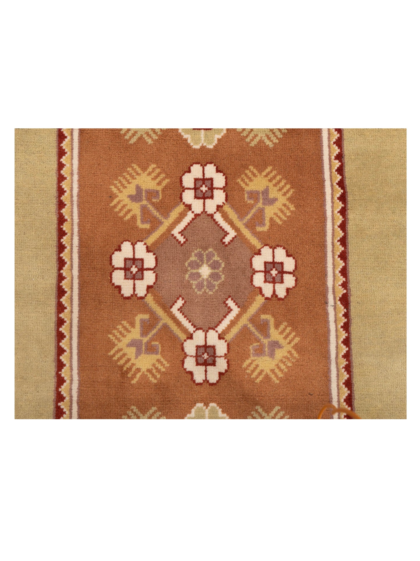 Milas 146222 Brown Gold 3.9x9 Hand Knotted Rug