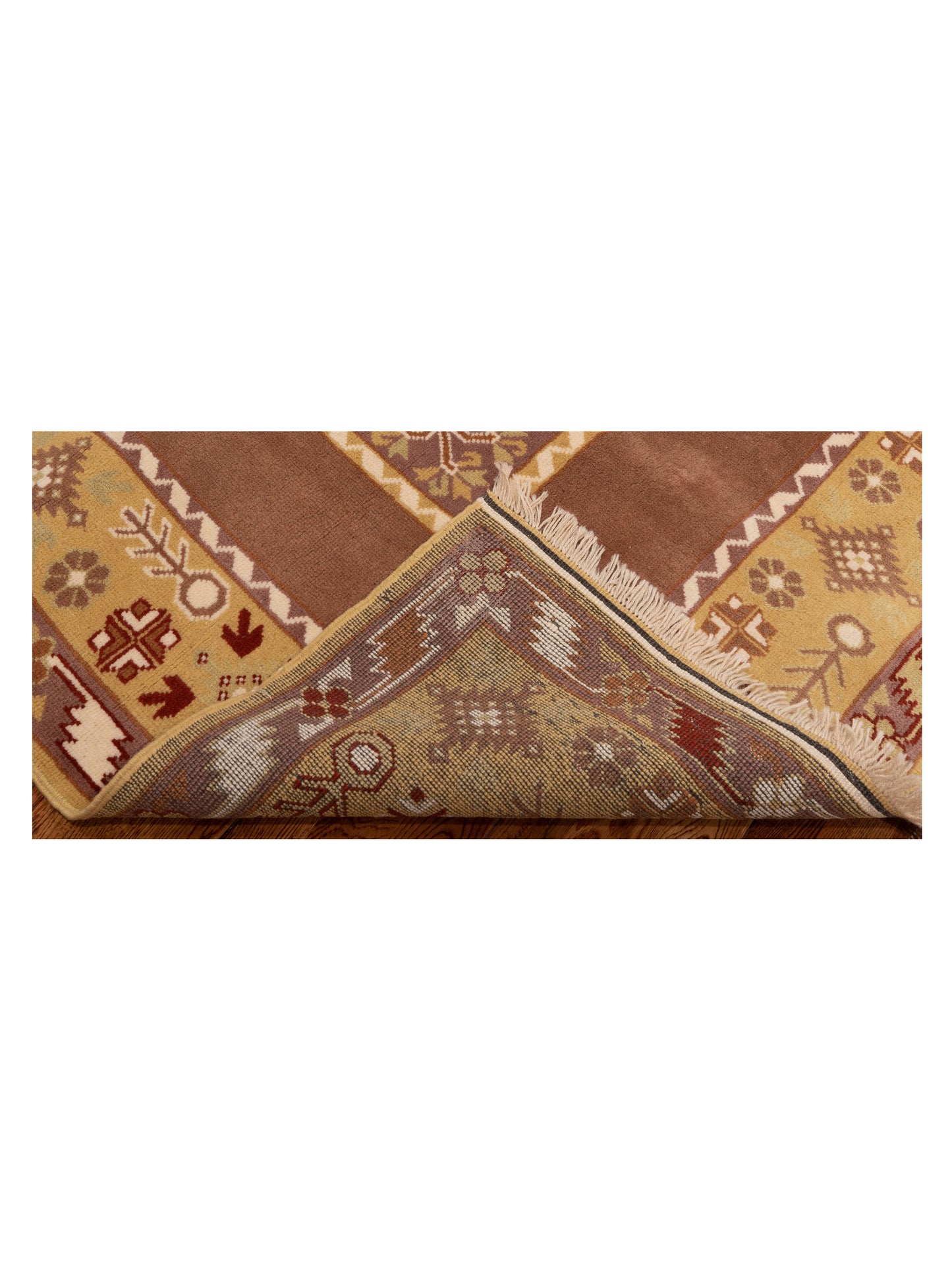 Milas 146229 Brown Gold 5.3x9.9 Hand Knotted Rug