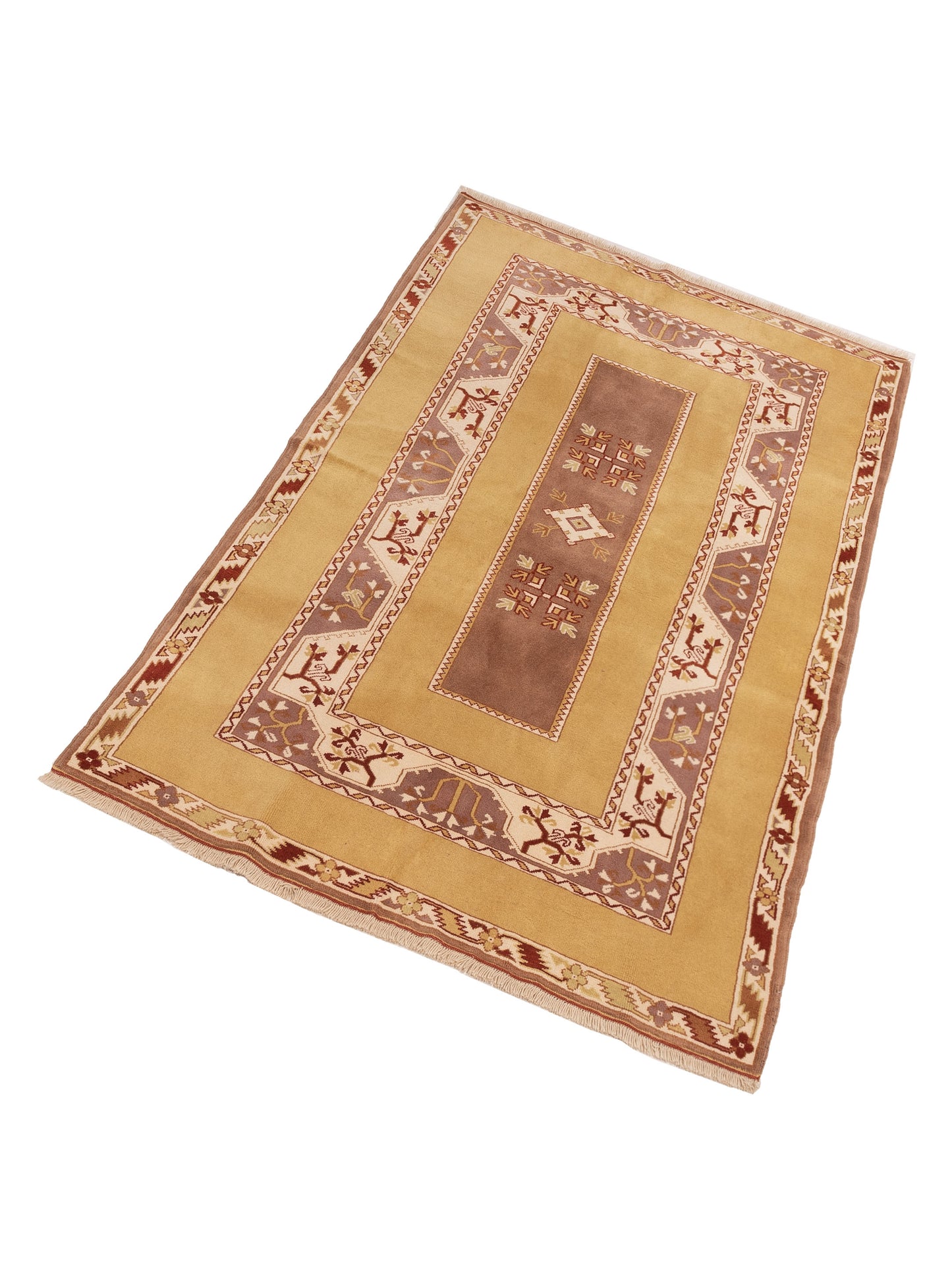 Milas 146231 Purple Gold 5.5x8.8 Hand Knotted Rug