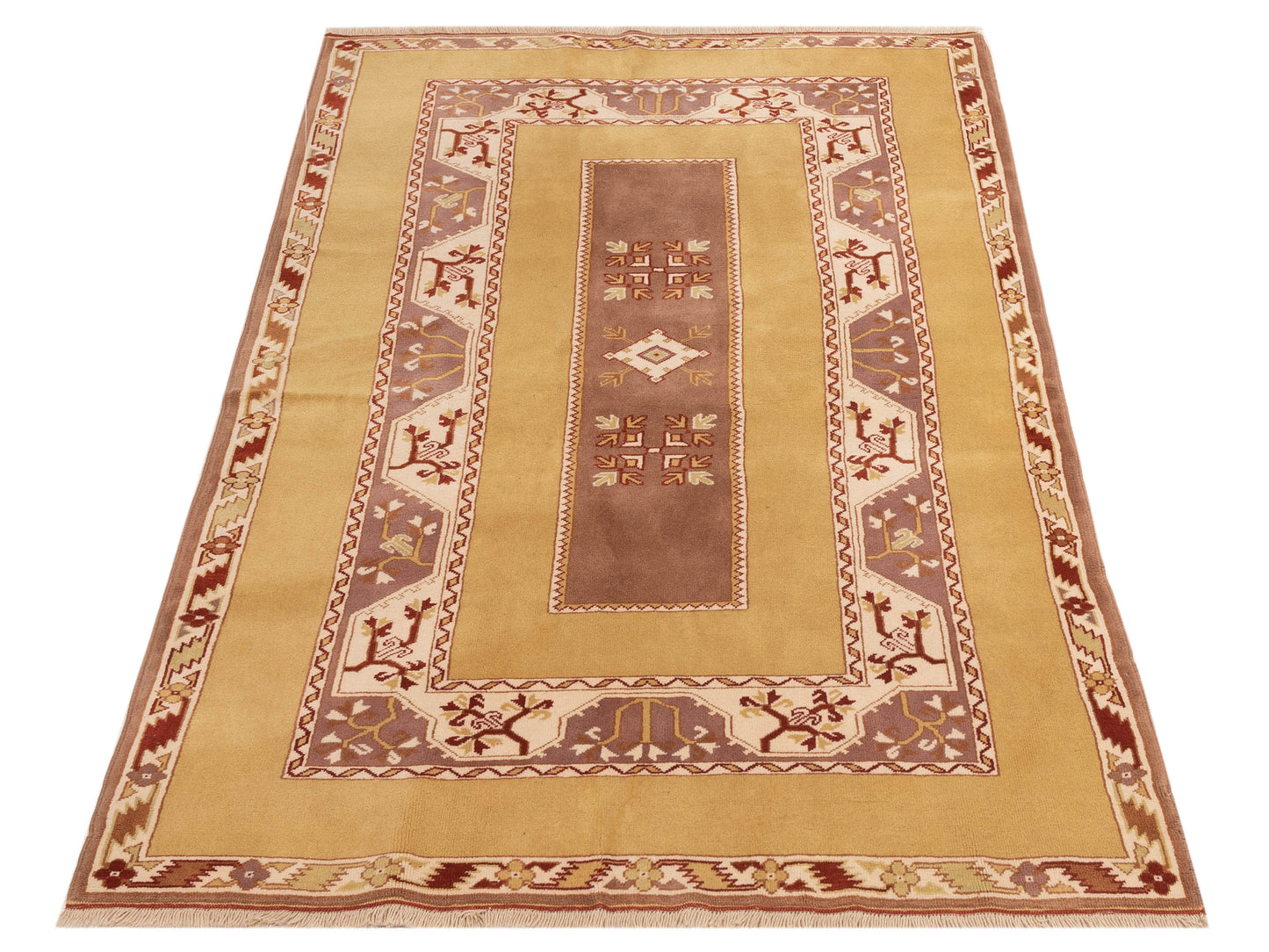 Milas 146231 Purple Gold 5.5x8.8 Hand Knotted Rug