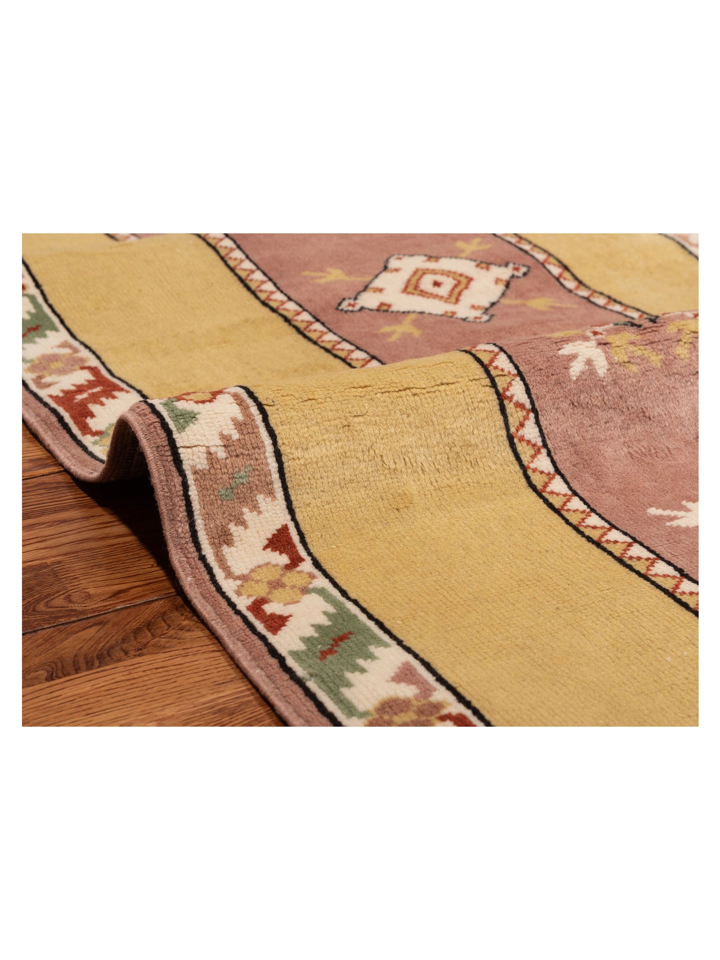 Milas 146232 Purple Gold 2.10x10 Hand Knotted Rug