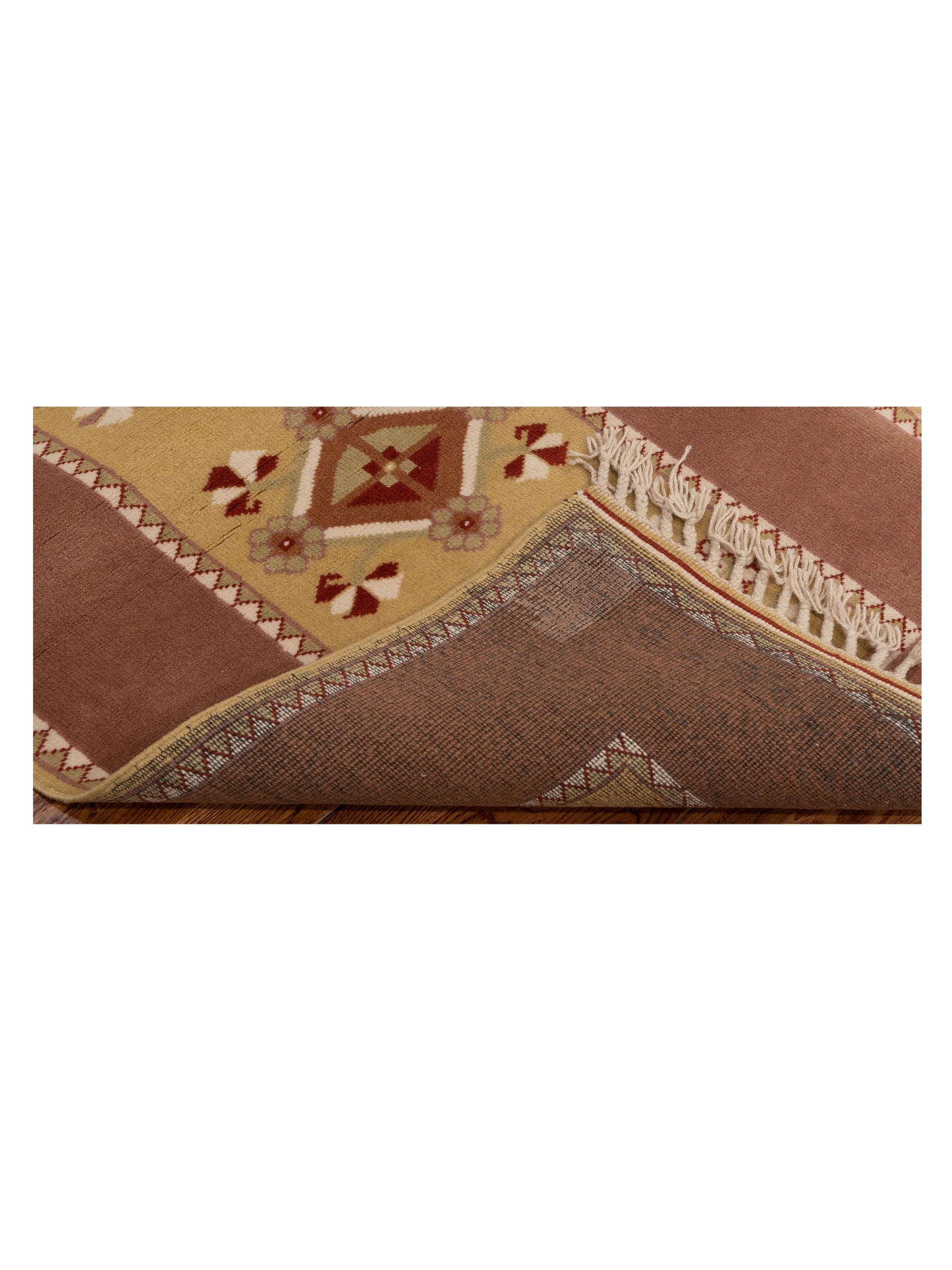 Milas 146236 Gold Brown 2.9x9.10 Hand Knotted Rug