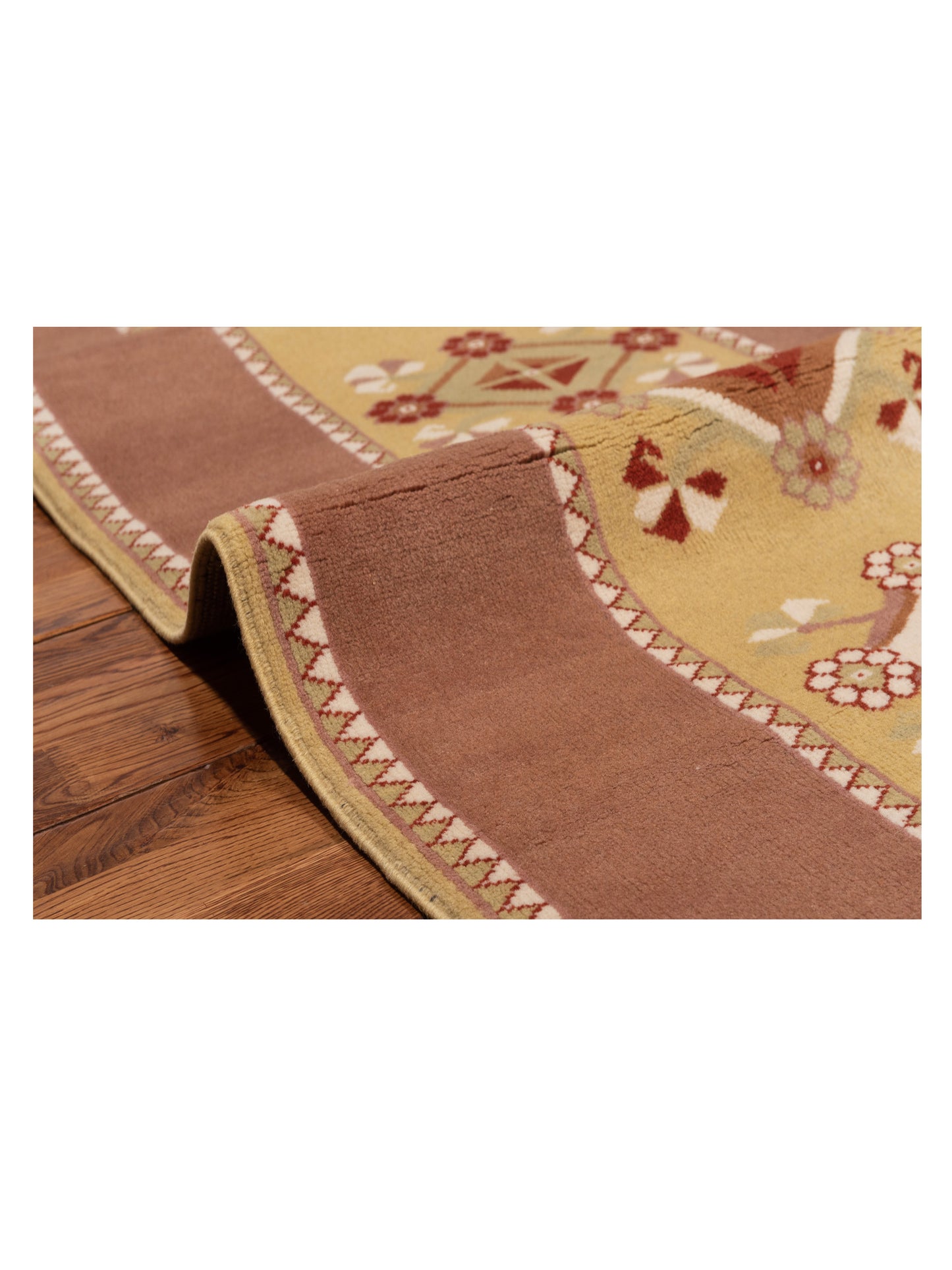 Milas 146236 Gold Brown 2.9x9.10 Hand Knotted Rug