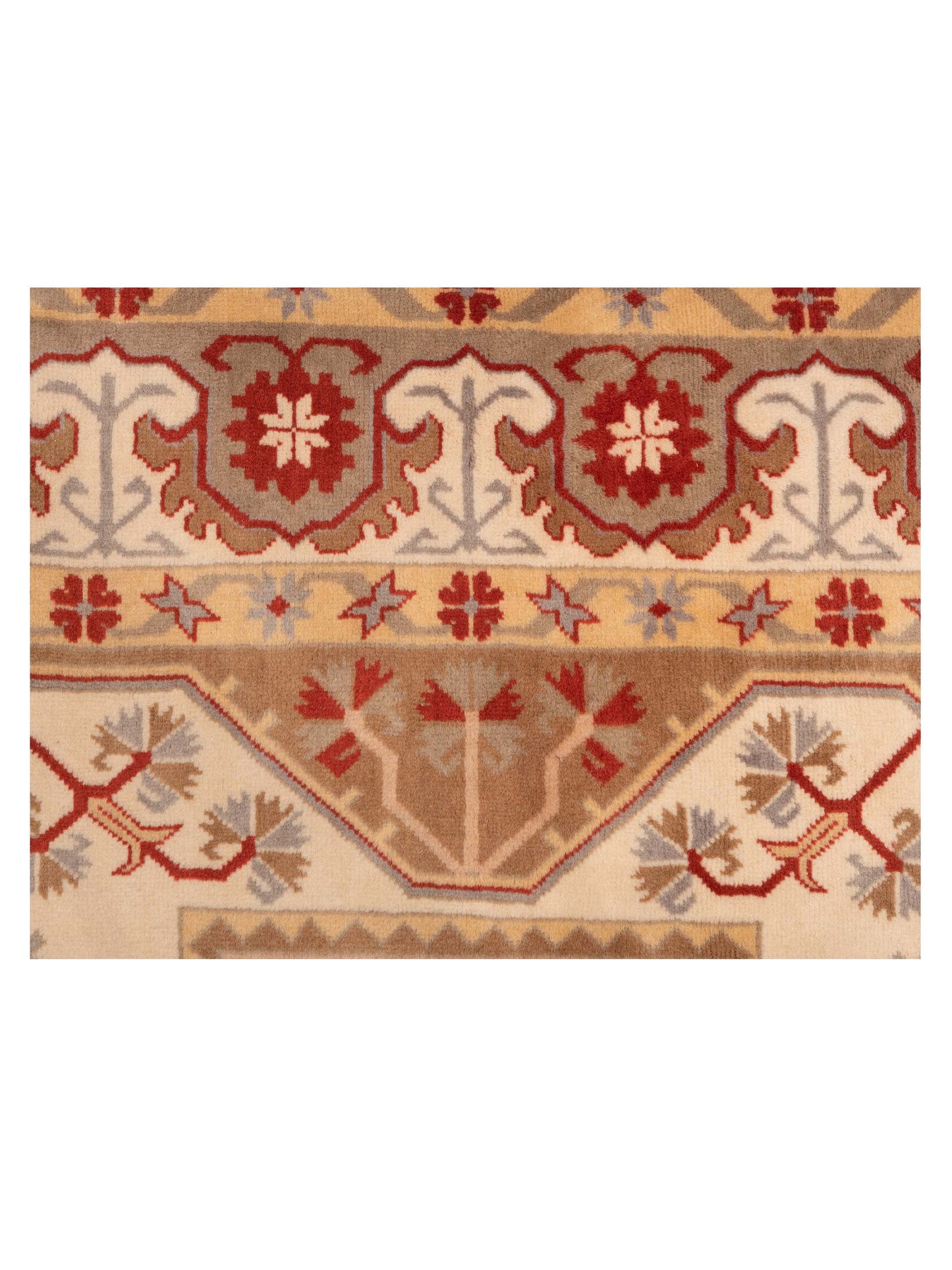Milas 146238 Brown Ivory 5.3x8.9 Hand Knotted Rug
