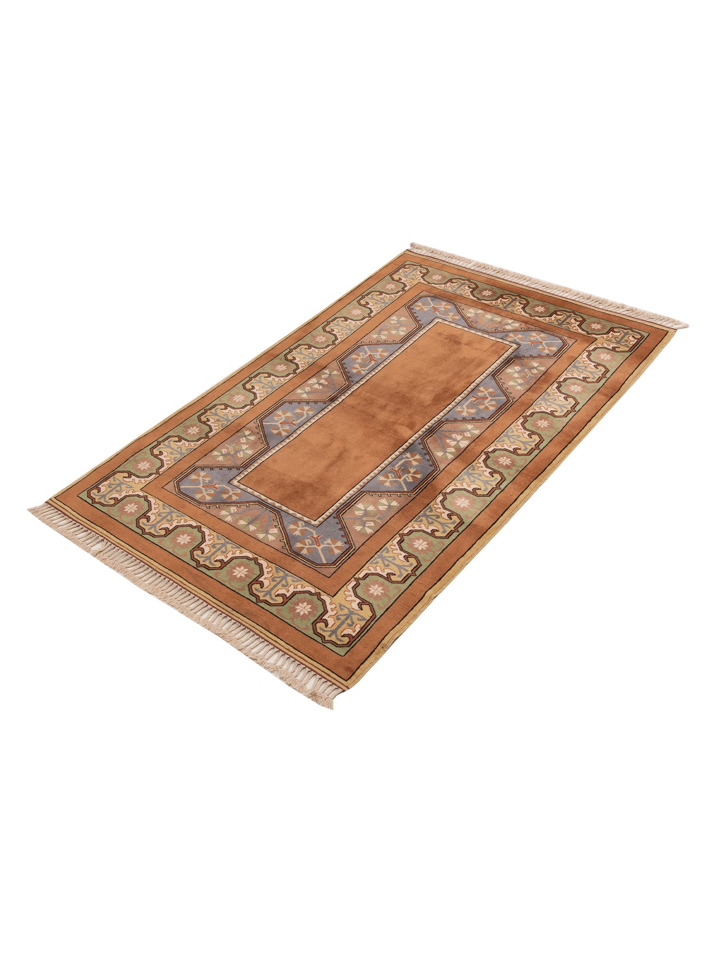 Milas 146240 Brown Gold 5.2x8.2 Hand Knotted Rug