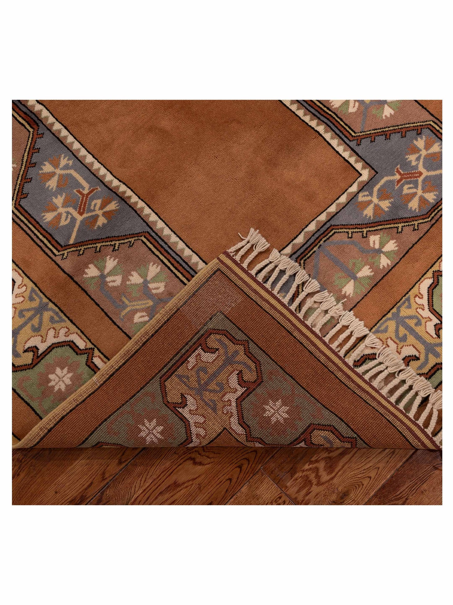Milas 146240 Brown Gold 5.2x8.2 Hand Knotted Rug