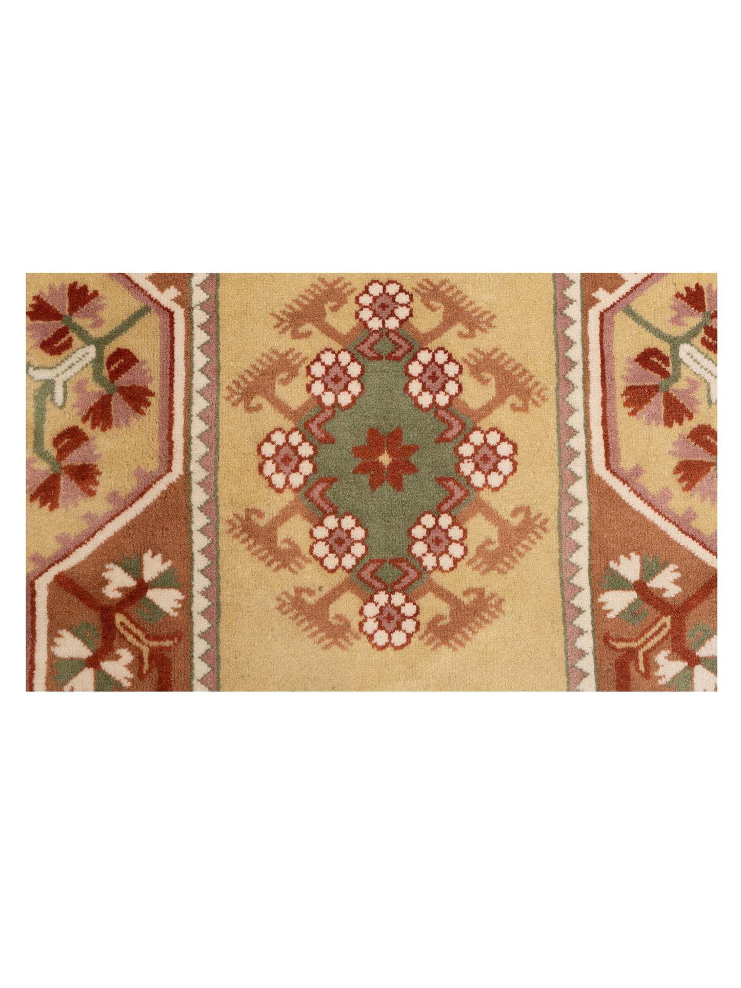 Milas 146246 Gold Purple 5.2x8.6 Hand Knotted Rug