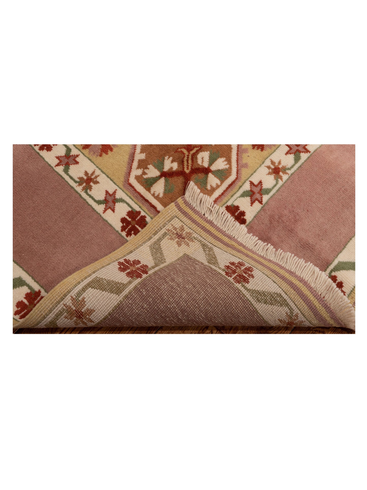 Milas 146246 Gold Purple 5.2x8.6 Hand Knotted Rug