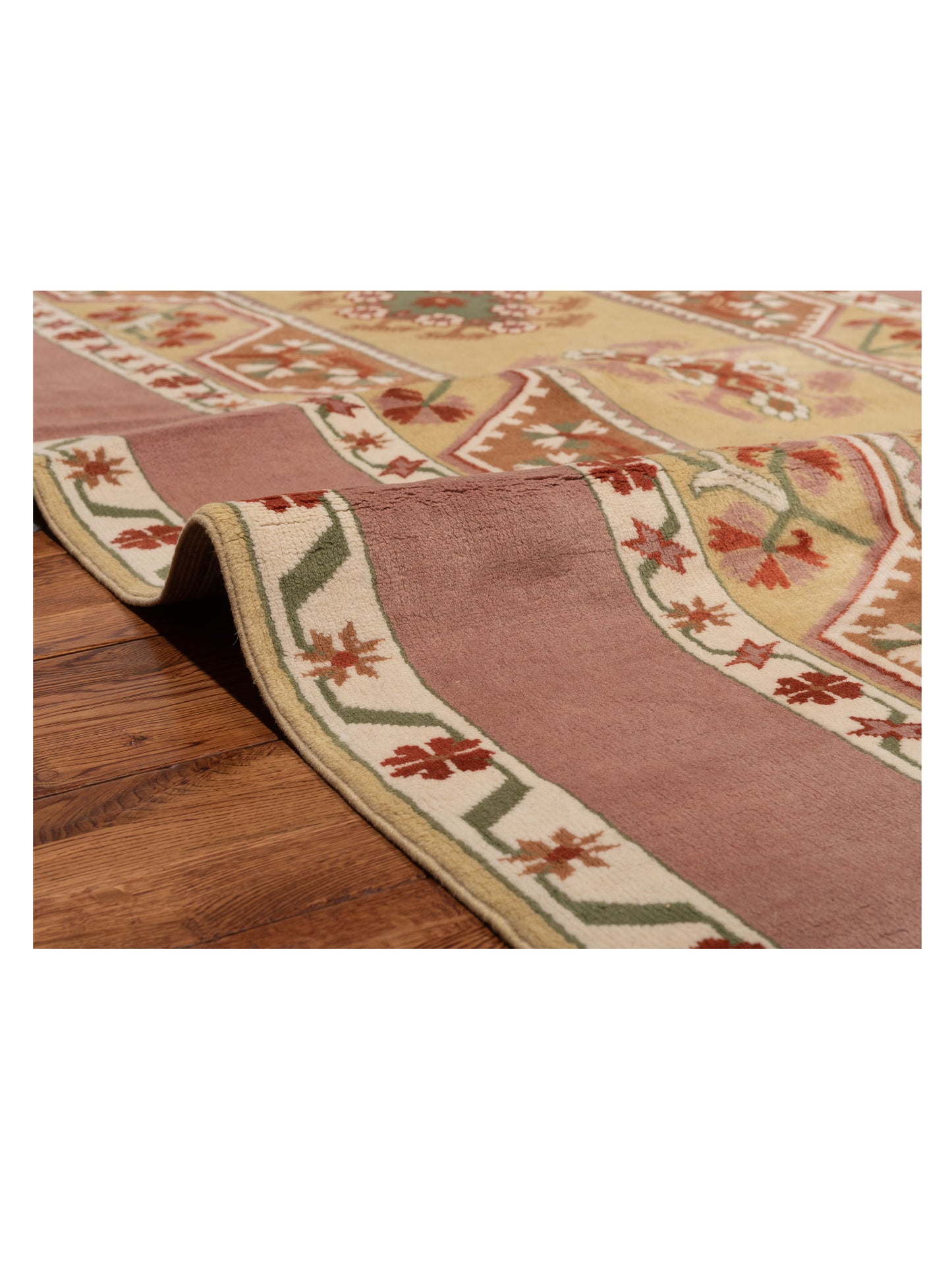 Milas 146246 Gold Purple 5.2x8.6 Hand Knotted Rug