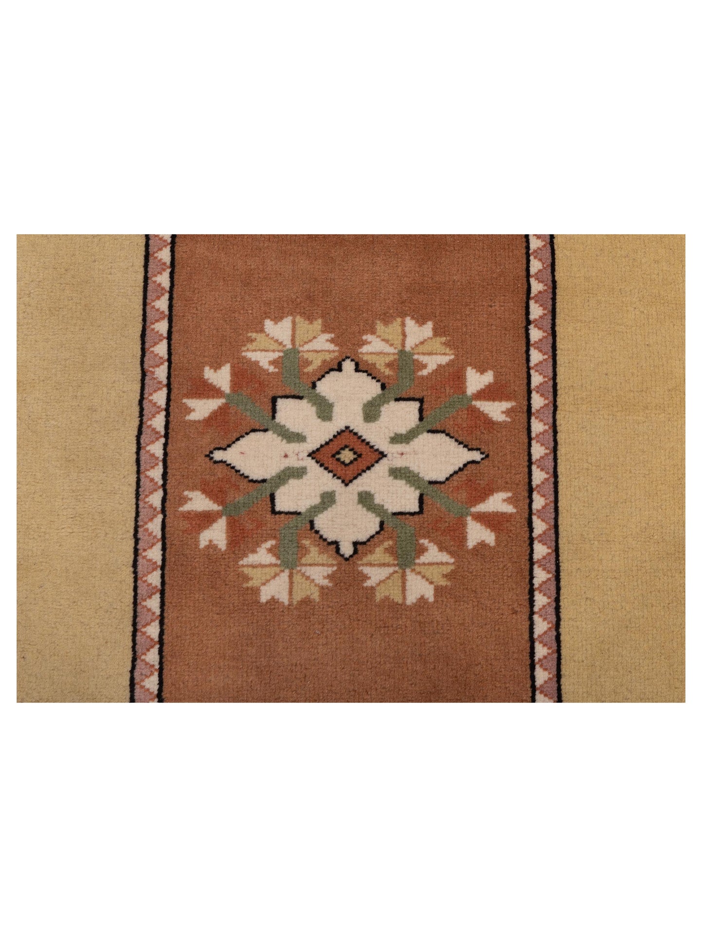 Milas 146247 Brown Gold 2.9x8.6 Hand Knotted Rug