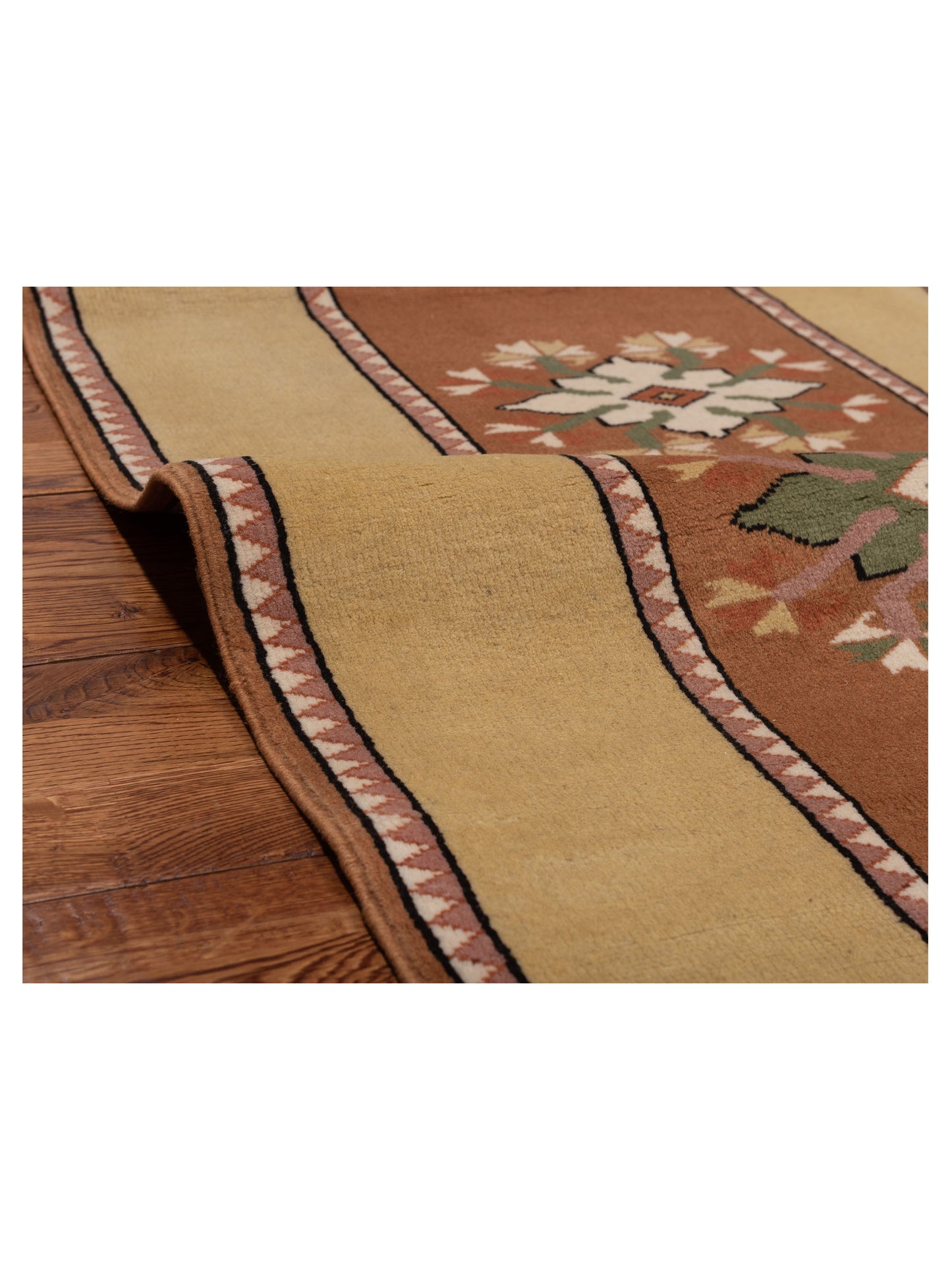Milas 146247 Brown Gold 2.9x8.6 Hand Knotted Rug
