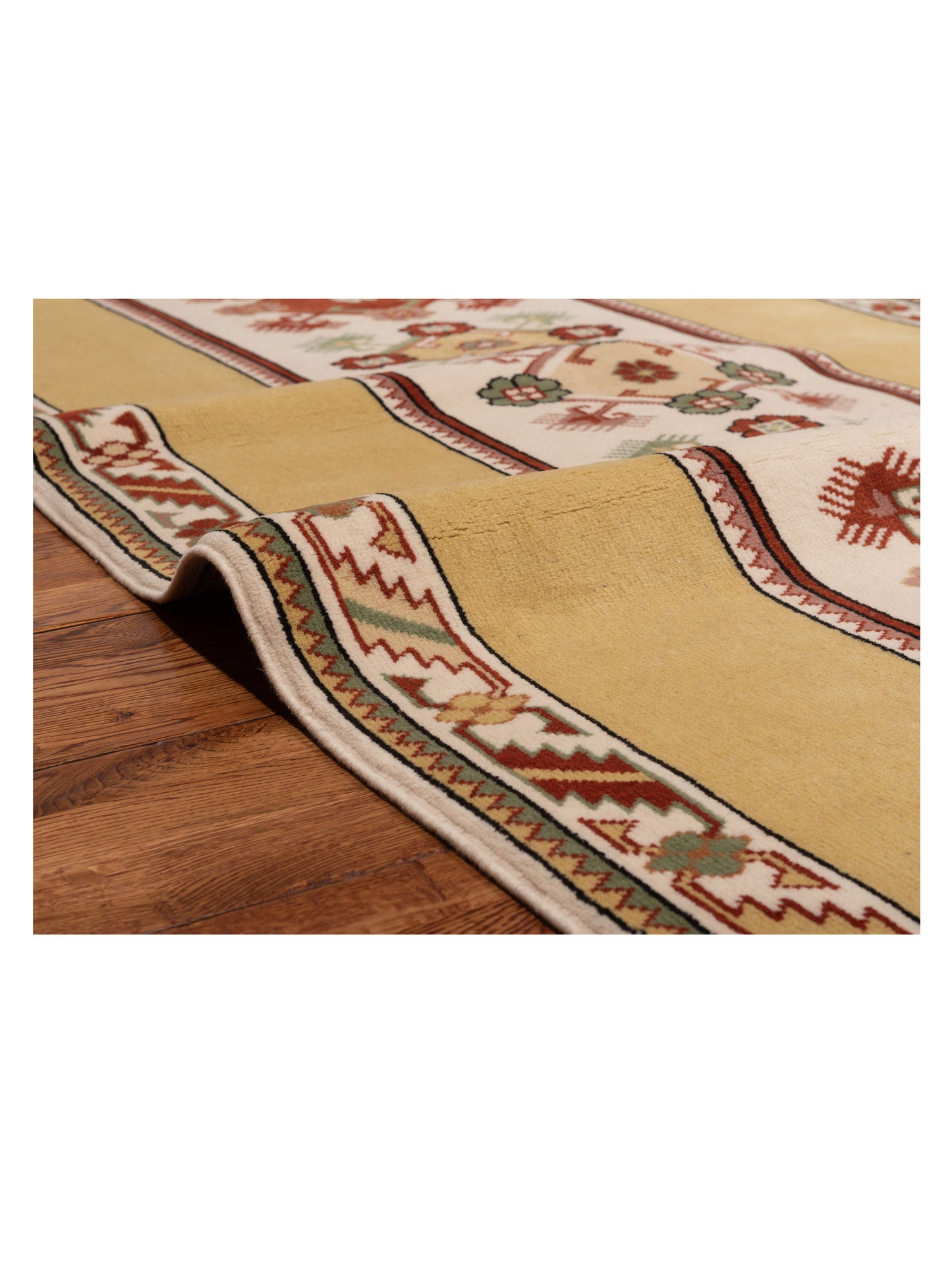 Milas 146248 Ivory Gold 4.1x7.4 Hand Knotted Rug
