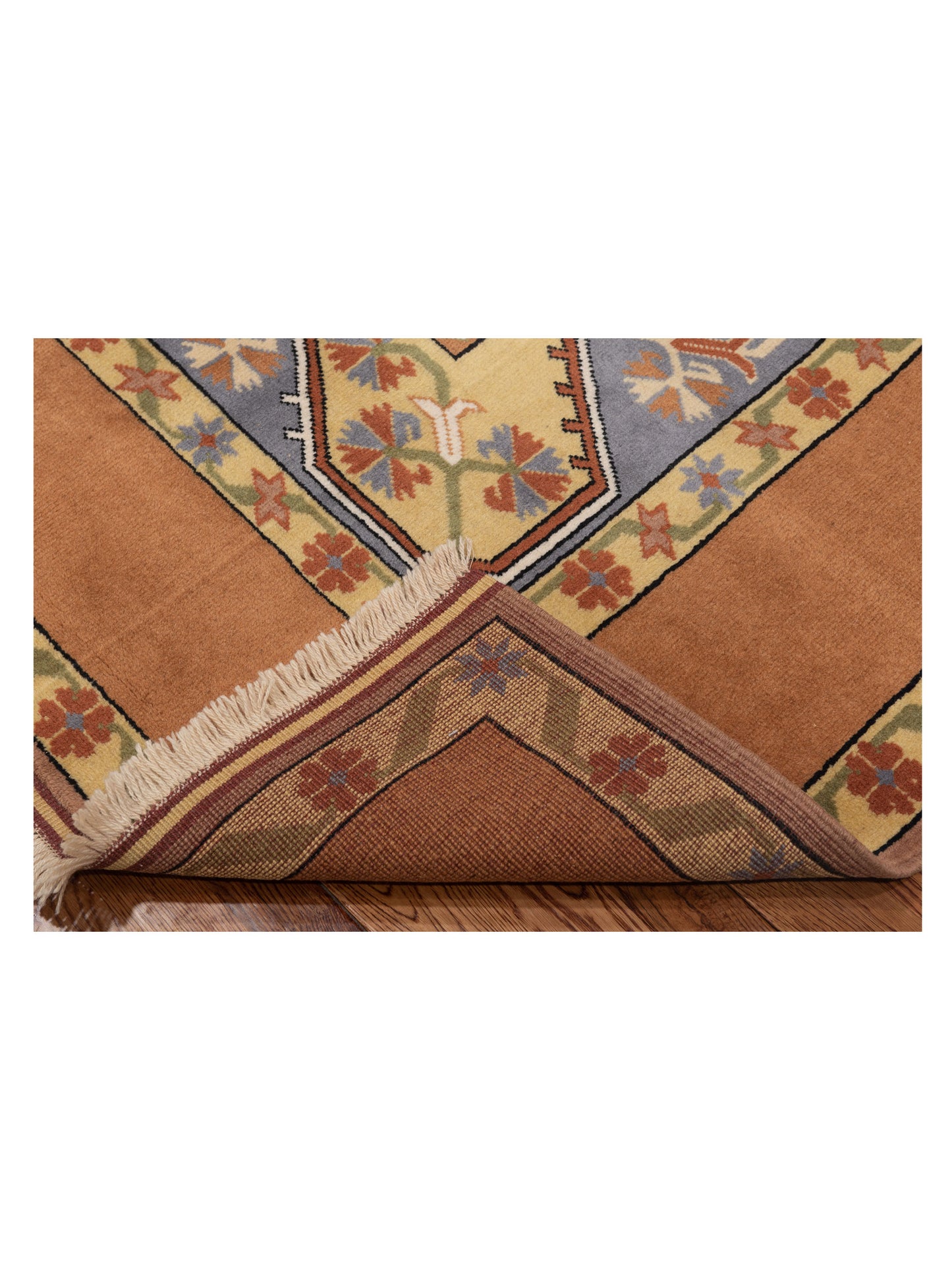 Milas 146249 Brown Gold 5.3x8 Hand Knotted Rug
