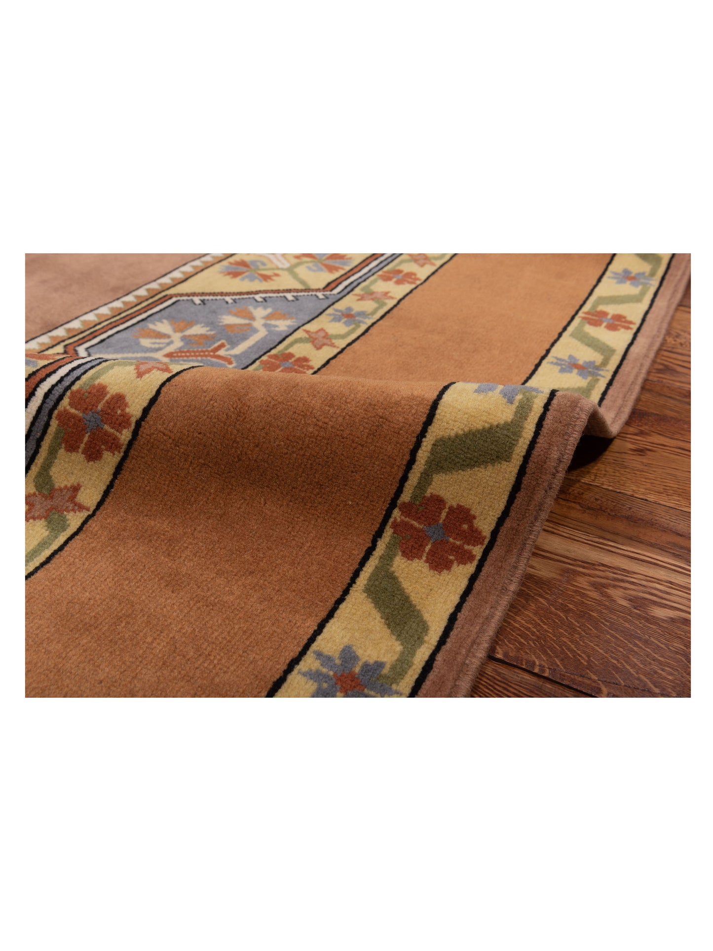 Milas 146249 Brown Gold 5.3x8 Hand Knotted Rug