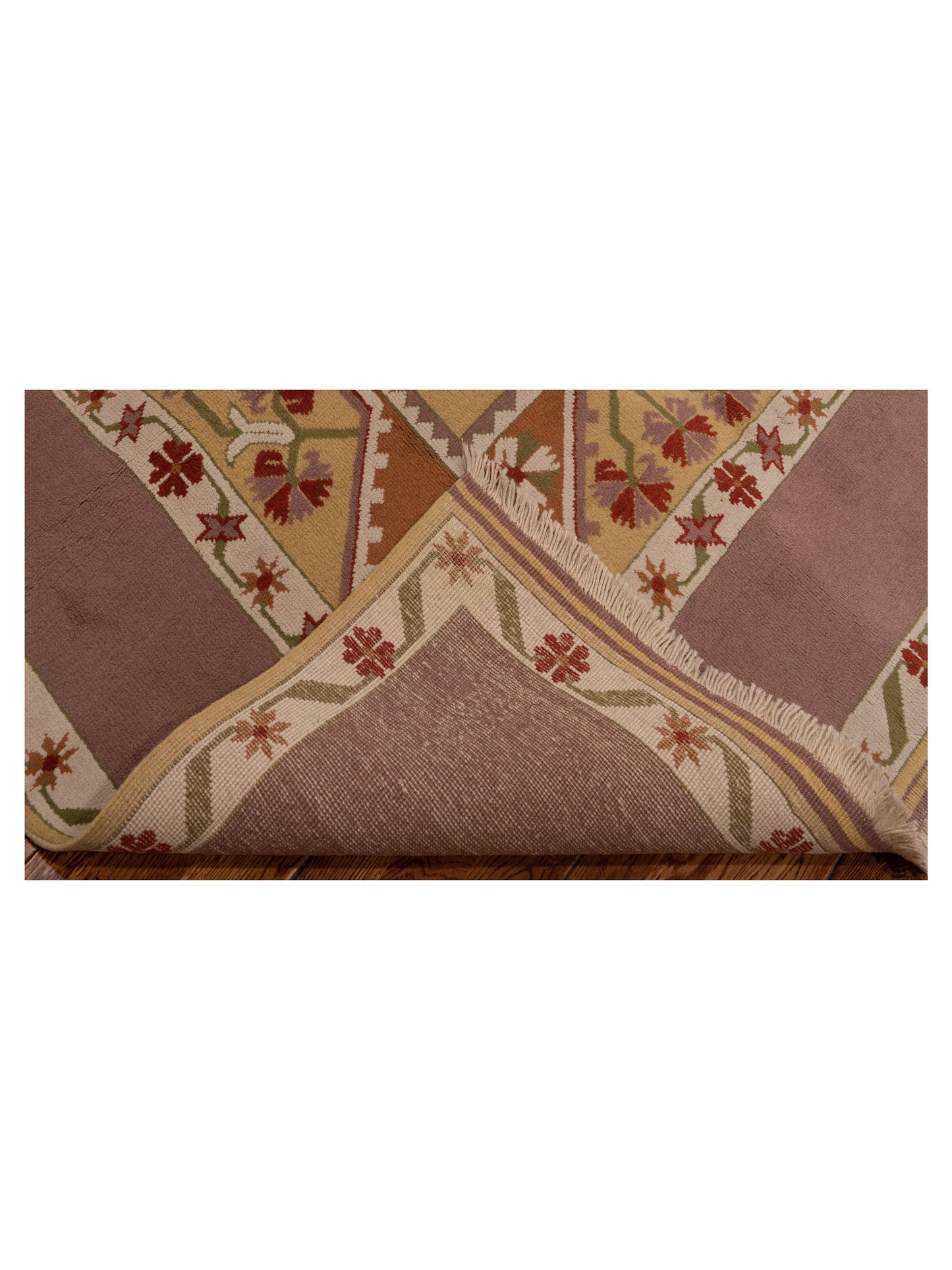 Milas 146251 Gold Purple 5.3x8.9 Hand Knotted Rug
