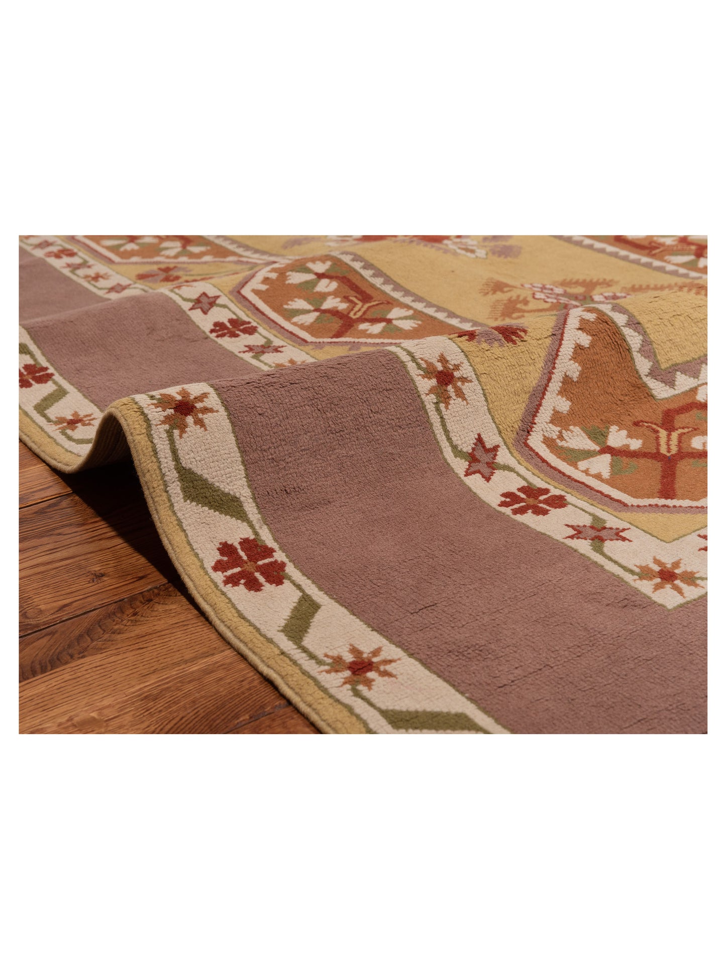 Milas 146251 Gold Purple 5.3x8.9 Hand Knotted Rug
