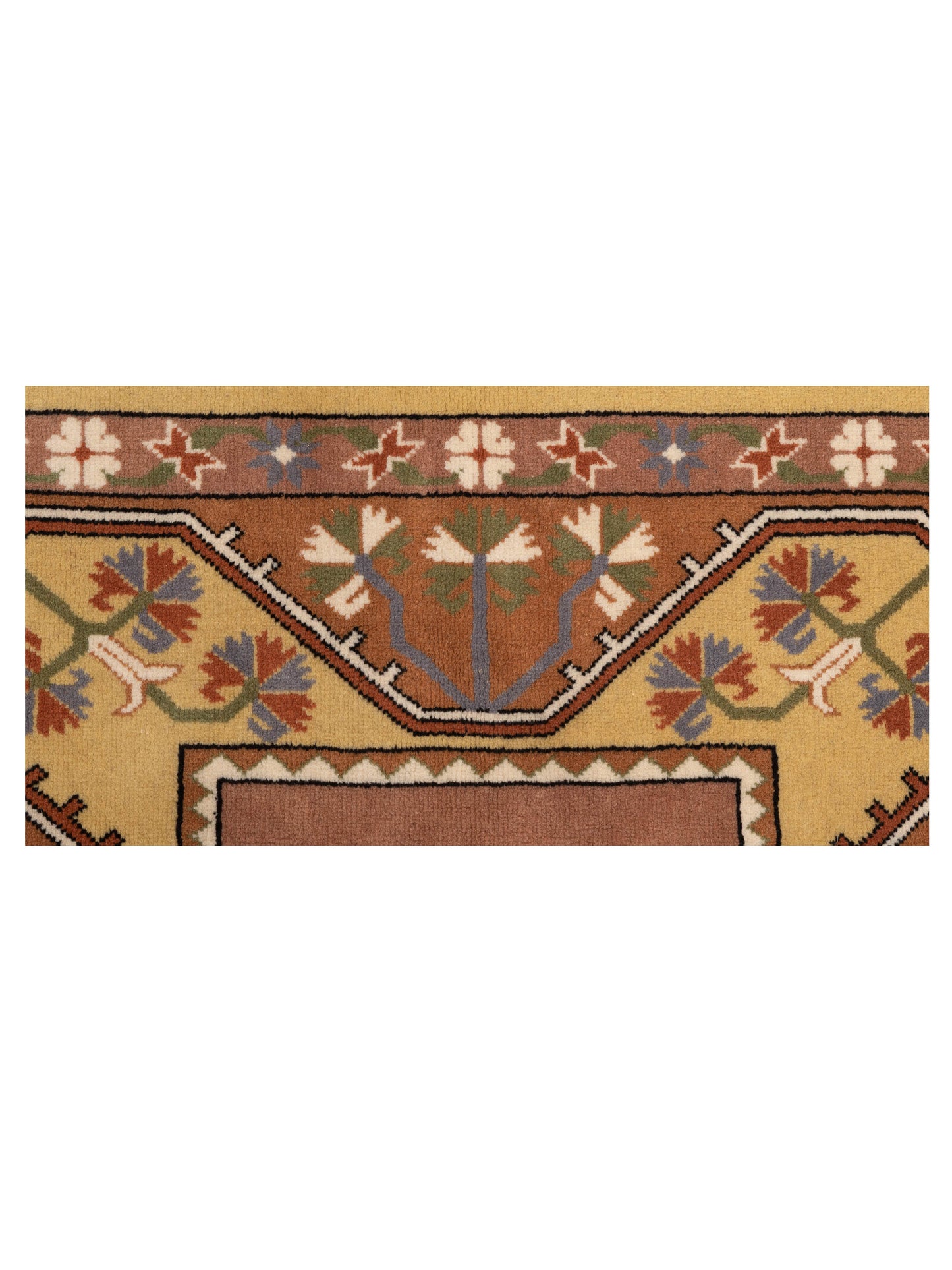 Milas 146256 Brown Gold 5.2x8 Hand Knotted Rug