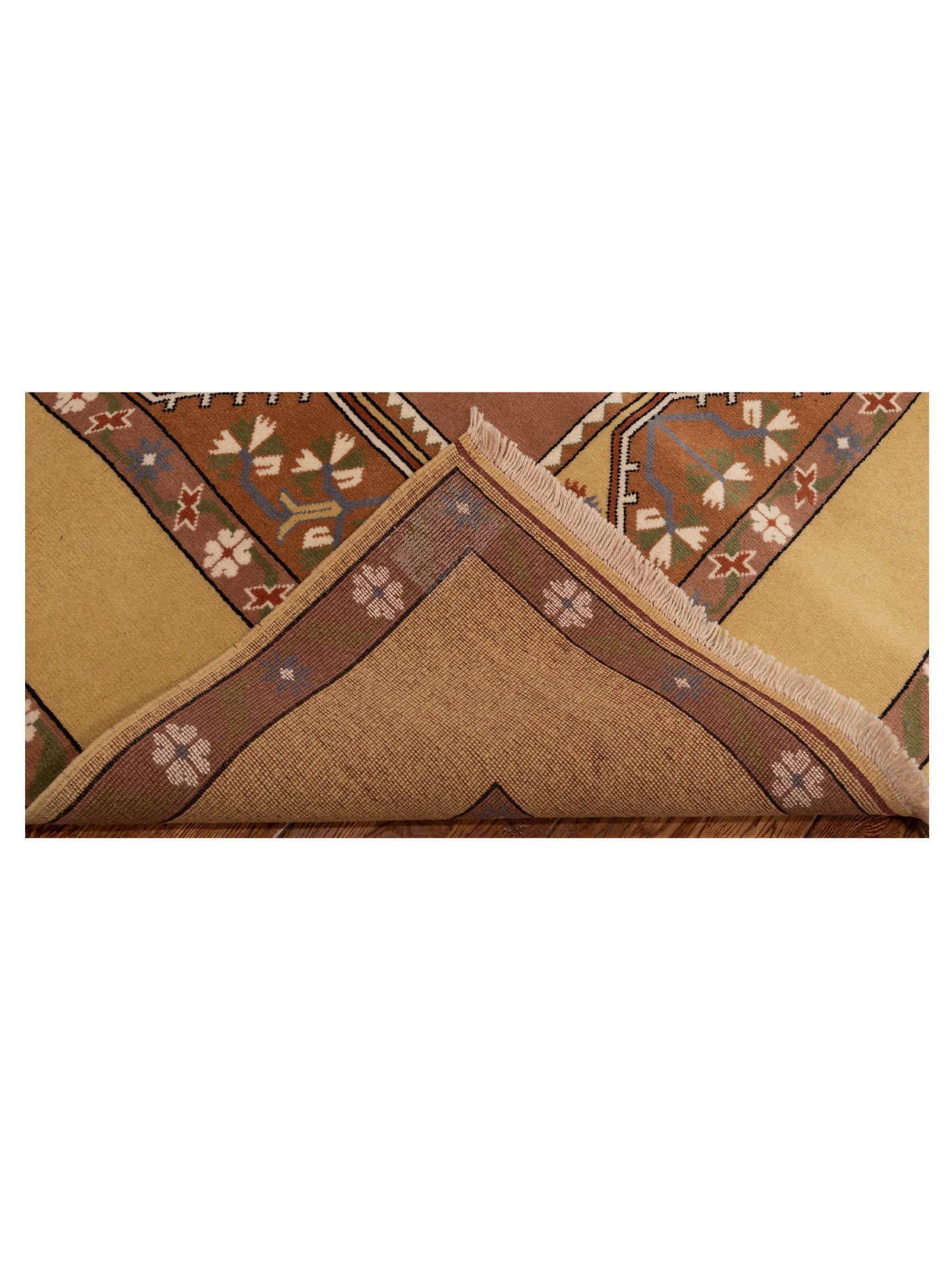 Milas 146256 Brown Gold 5.2x8 Hand Knotted Rug