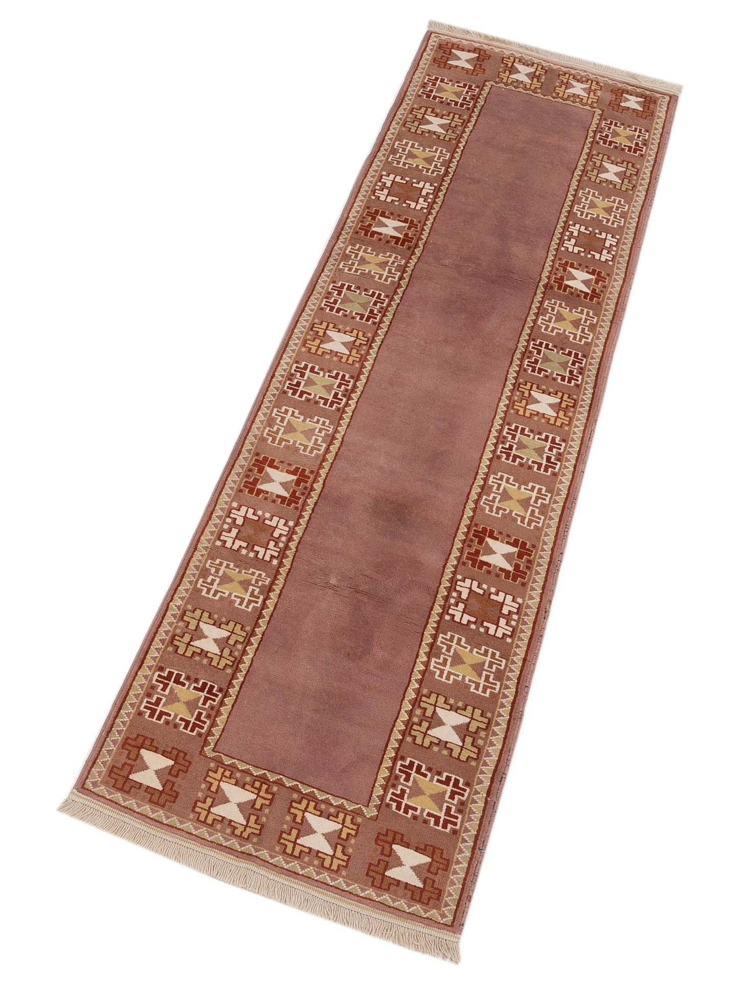 Milas 146257 Purple Brown 2.8x9.8 Hand Knotted Rug