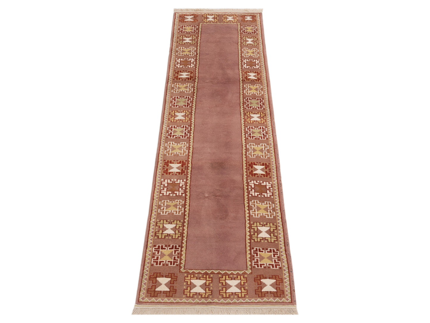 Milas 146257 Purple Brown 2.8x9.8 Hand Knotted Rug