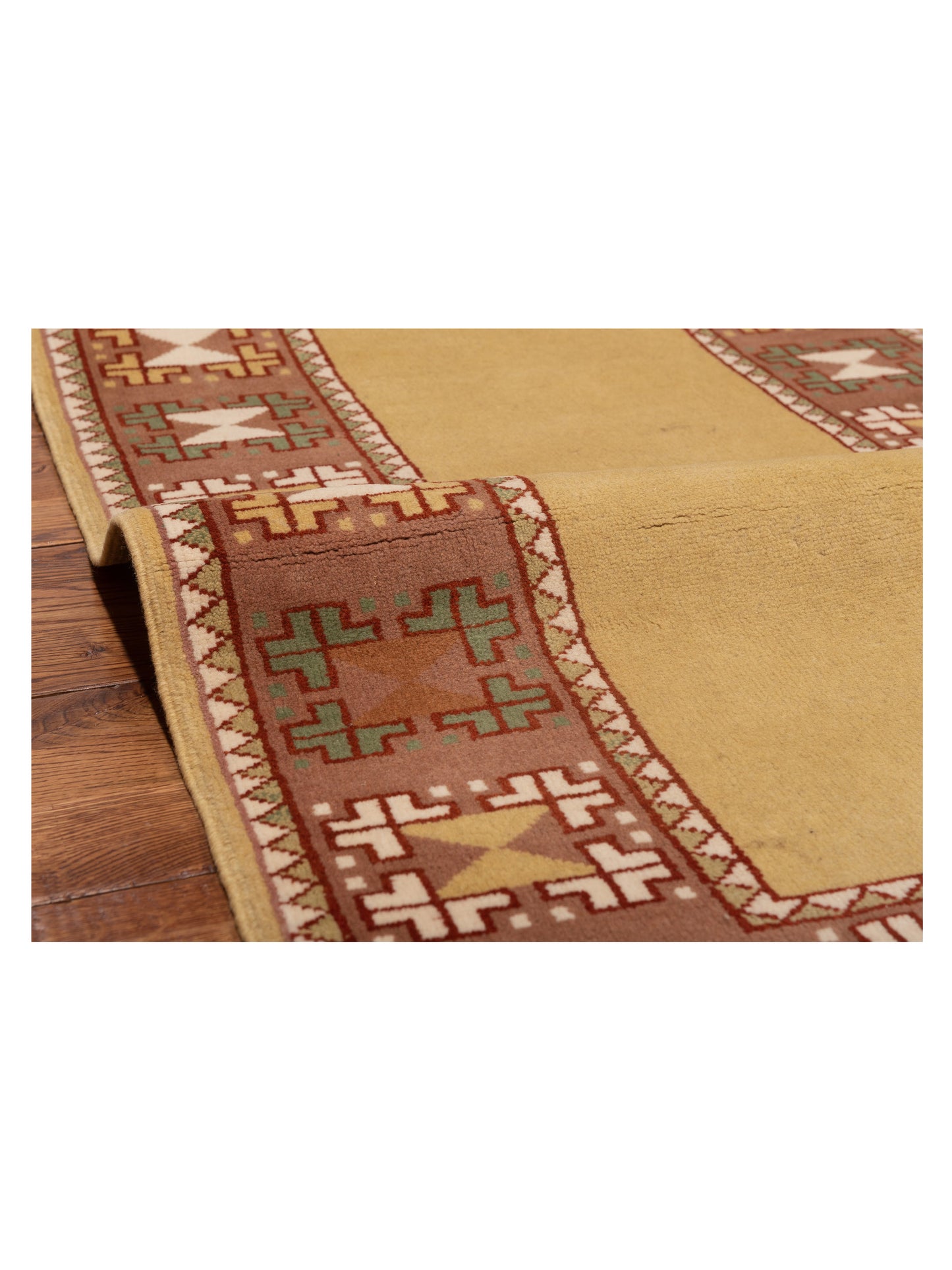 Milas 146259 Gold Brown 2.8x10 Hand Knotted Rug