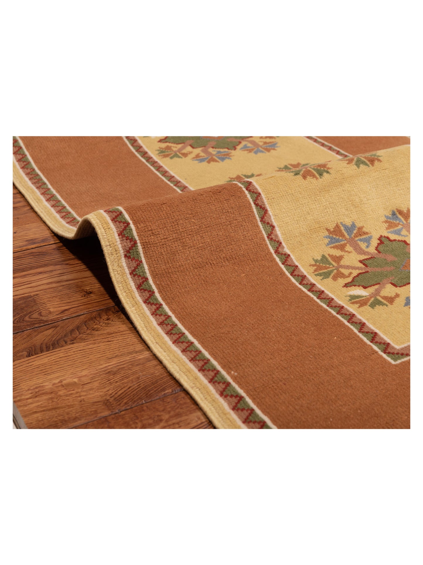 Milas 146264 Gold Brown 2.7x4.5 Hand Knotted Rug