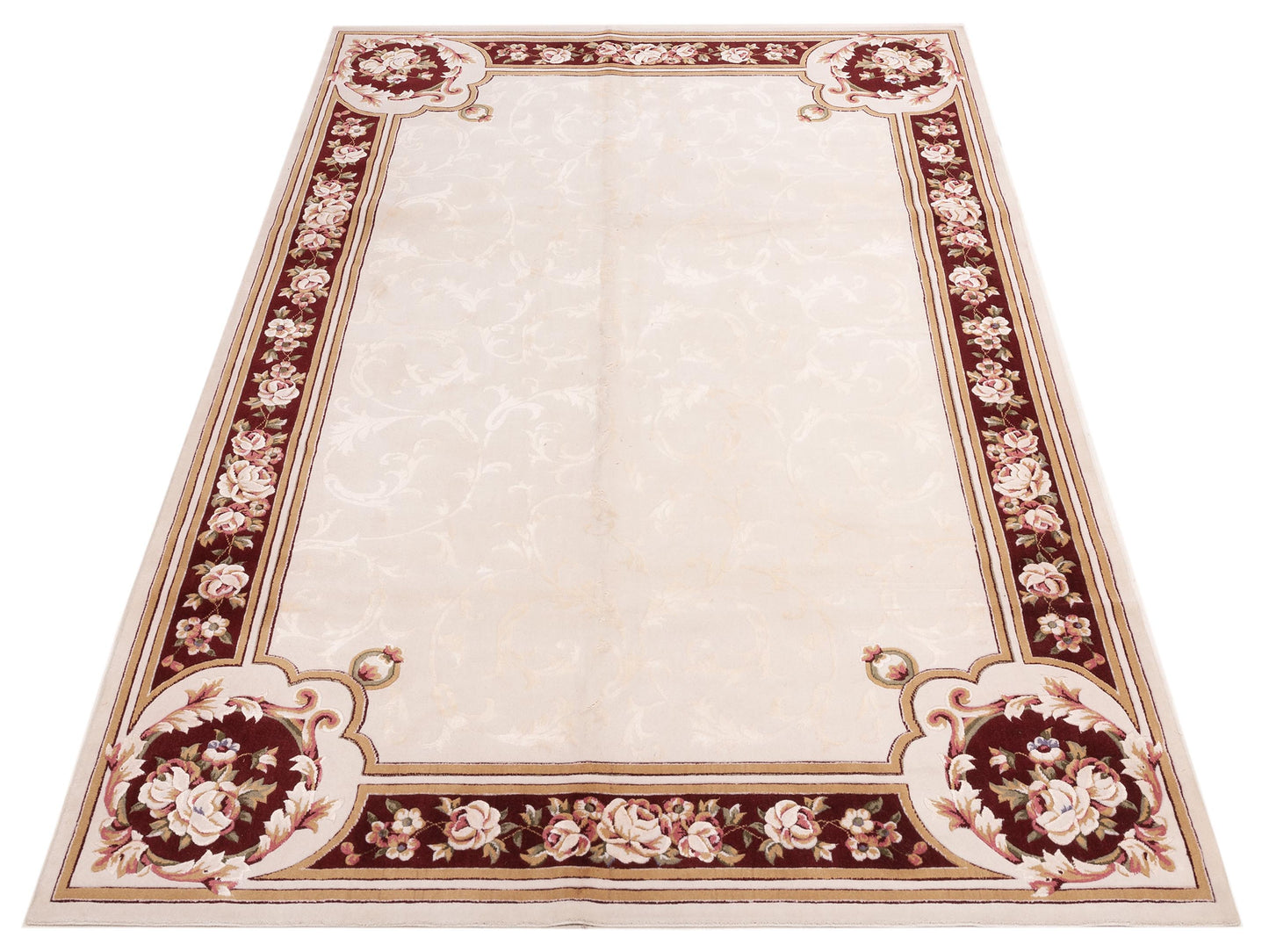 Alara 146384 Ivory Red 6.6x9.8 Machine Made Rug