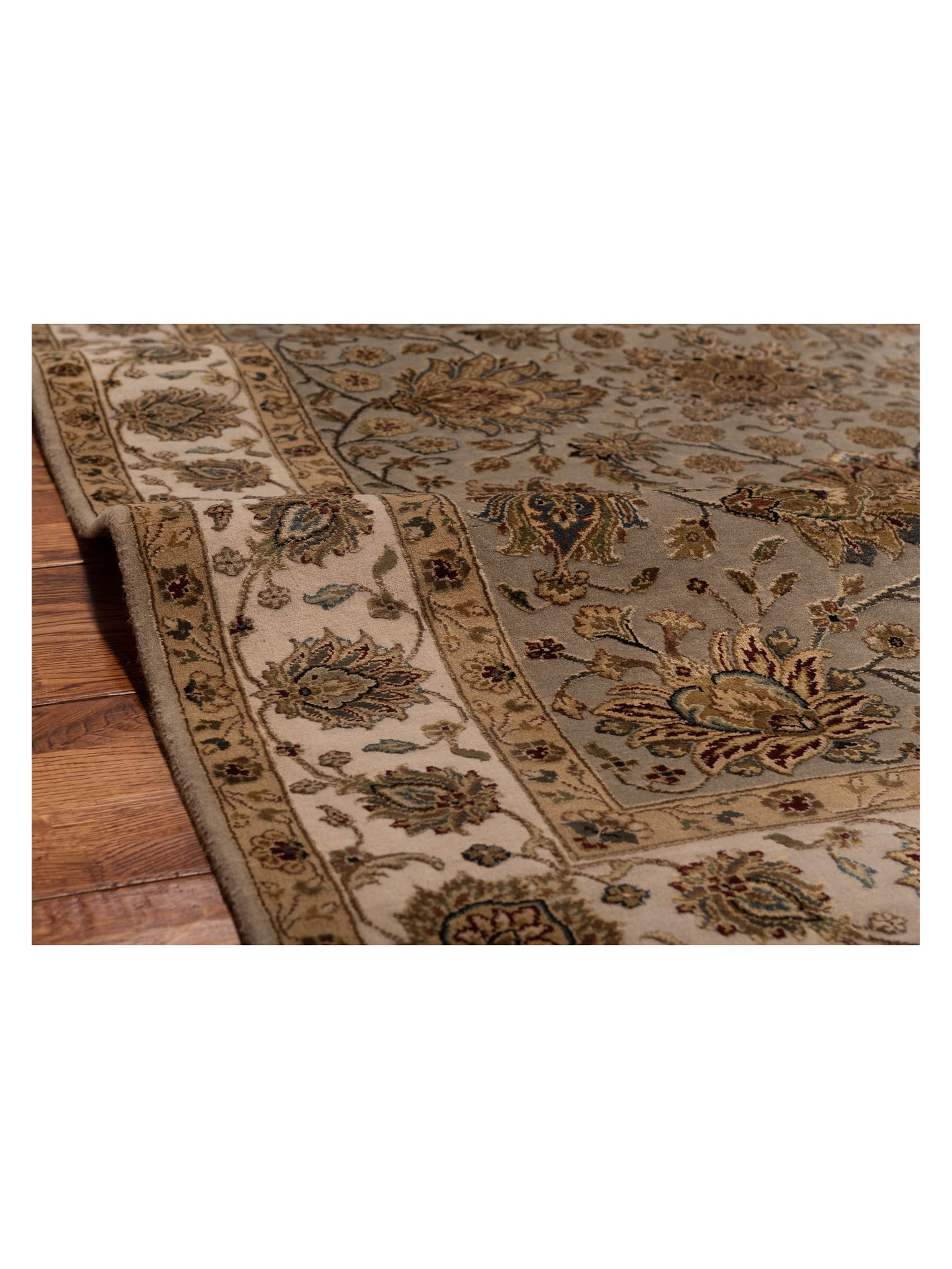 Imperial Silk 146442 Silver Ivory 4.1x6.1 Hand Knotted Rug