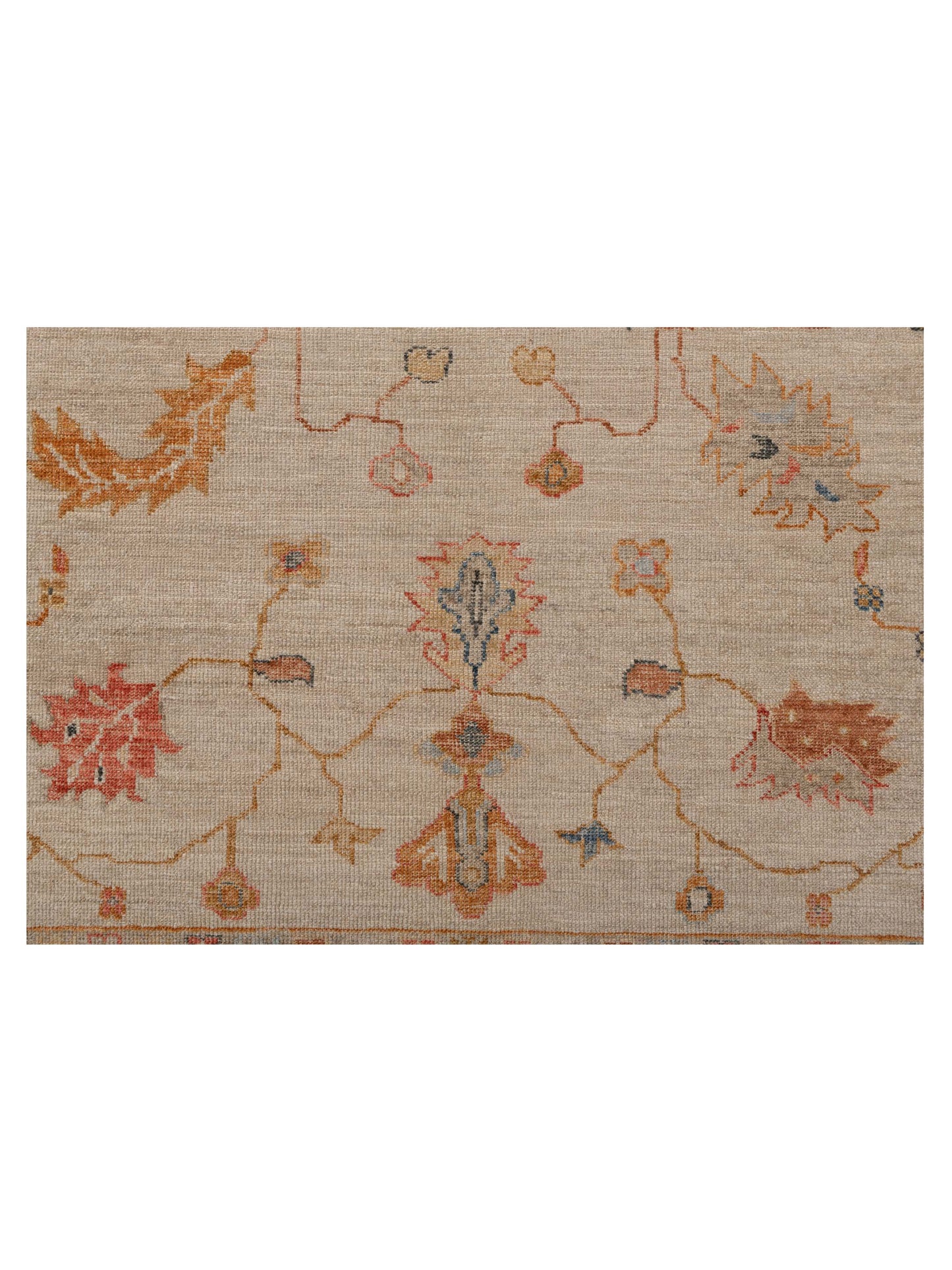 Angora Oushak 146448 Ivory Orange 11.7x15.1 Hand Knotted Rug