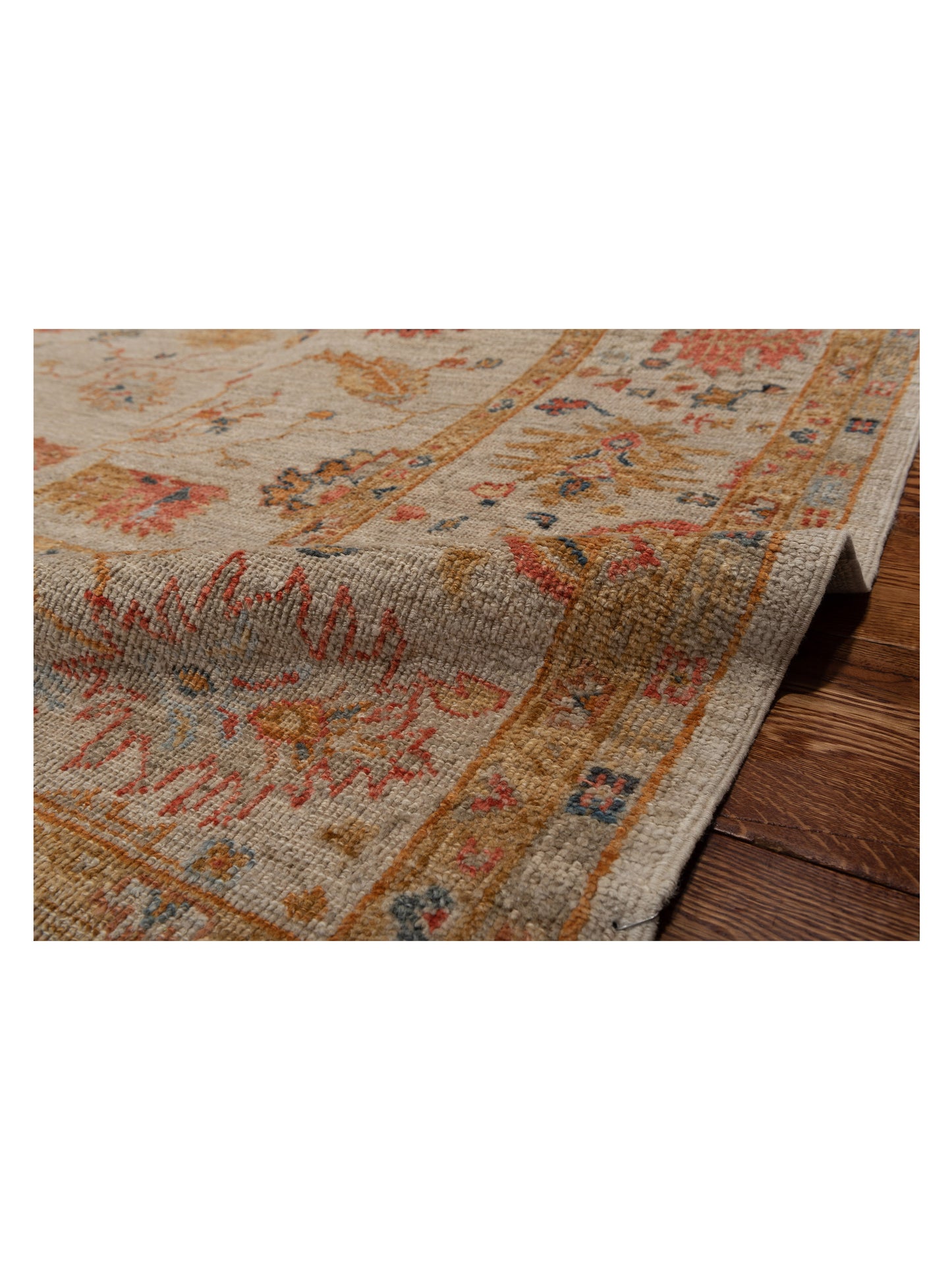 Angora Oushak 146451 Ivory Ivory 9.3x11.3 Hand Knotted Rug