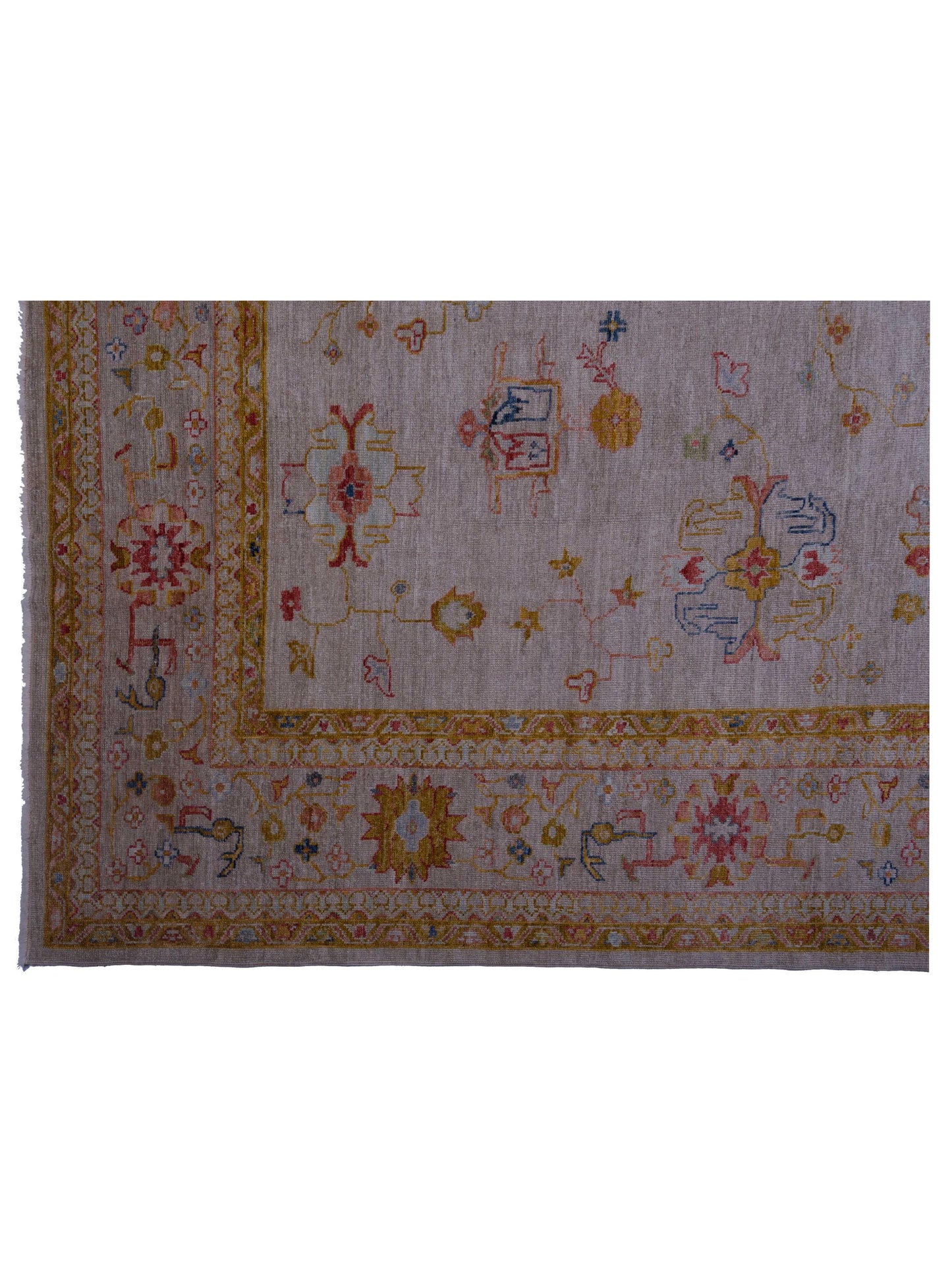 Angora Oushak 146470 Ivory Silver 12x15 Hand Knotted Rug