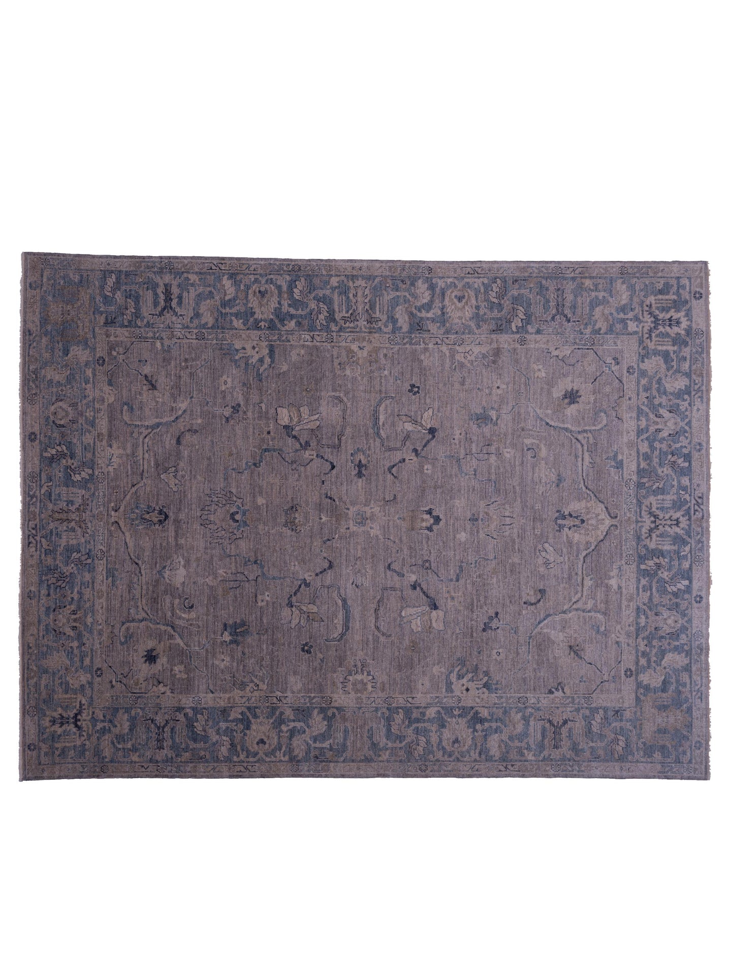 Angora Oushak 146481 Gray Blue 10.5x13.6 Hand Knotted Rug