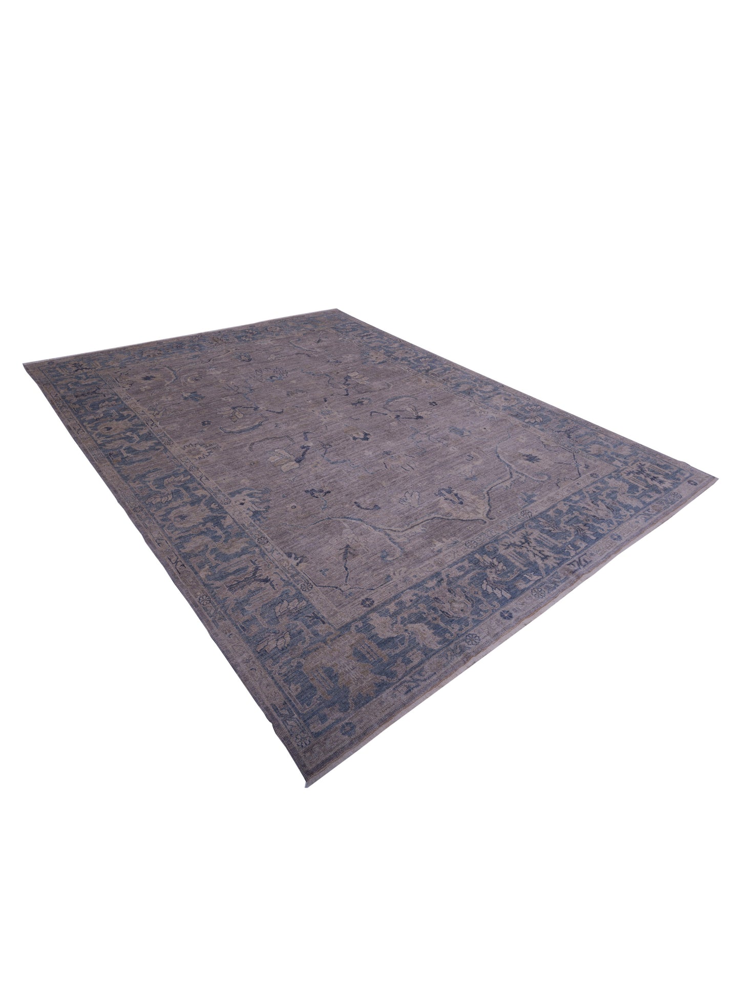 Angora Oushak 146481 Gray Blue 10.5x13.6 Hand Knotted Rug