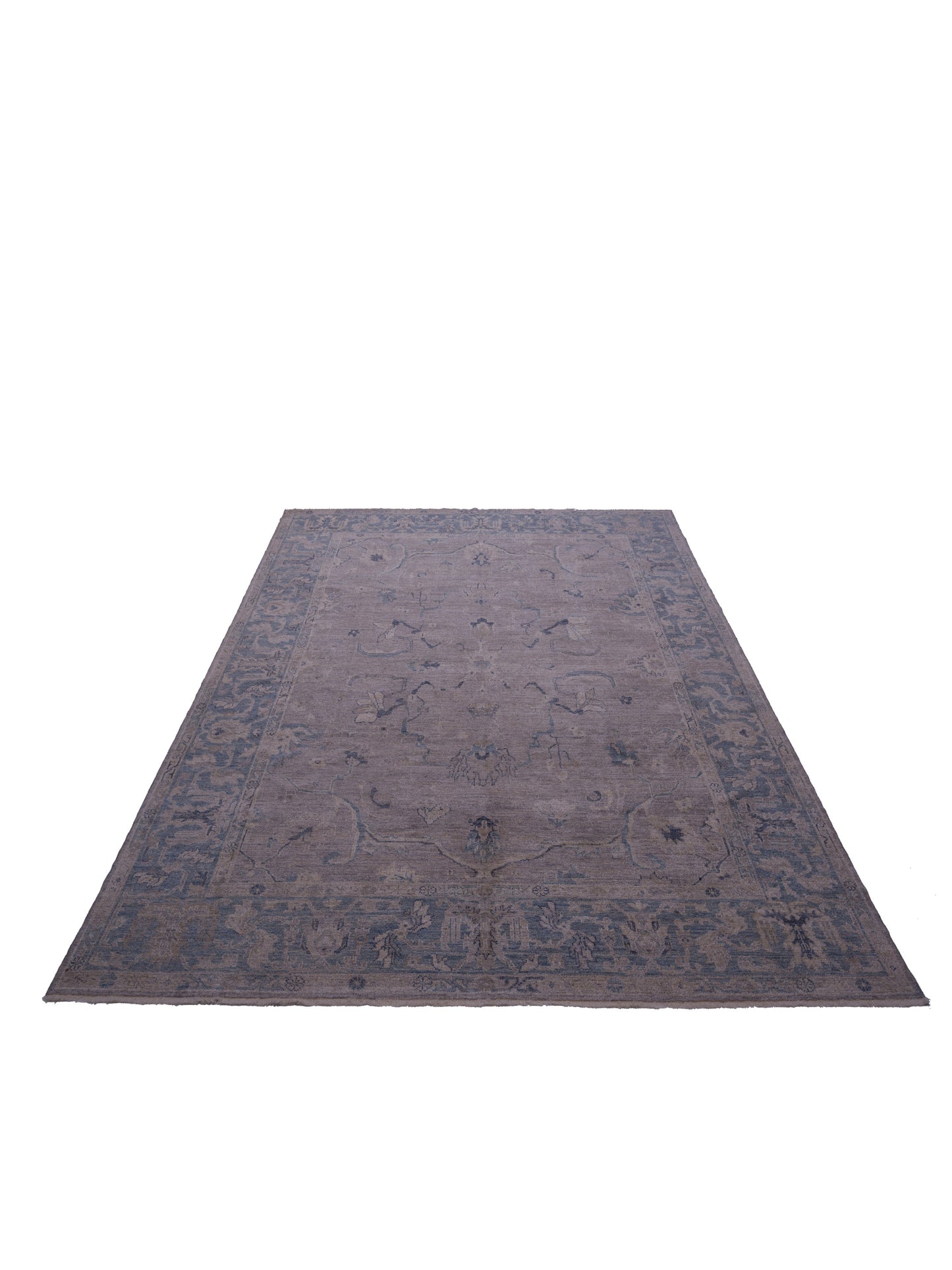 Angora Oushak 146481 Gray Blue 10.5x13.6 Hand Knotted Rug
