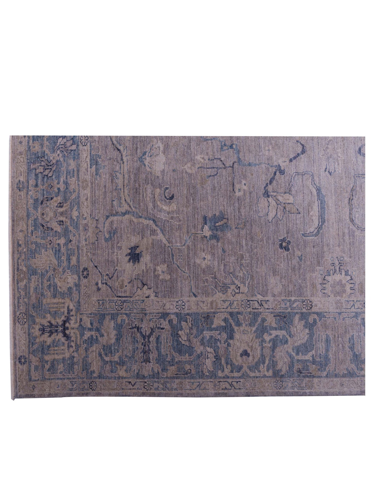 Angora Oushak 146481 Gray Blue 10.5x13.6 Hand Knotted Rug