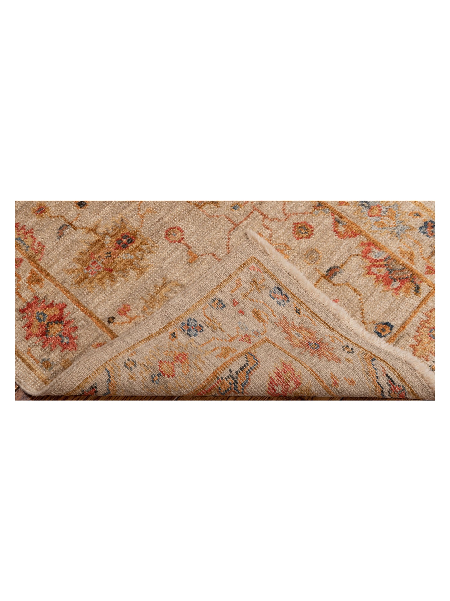 Angora Oushak 146486 Ivory Ivory 2.7x15.6 Hand Knotted Rug