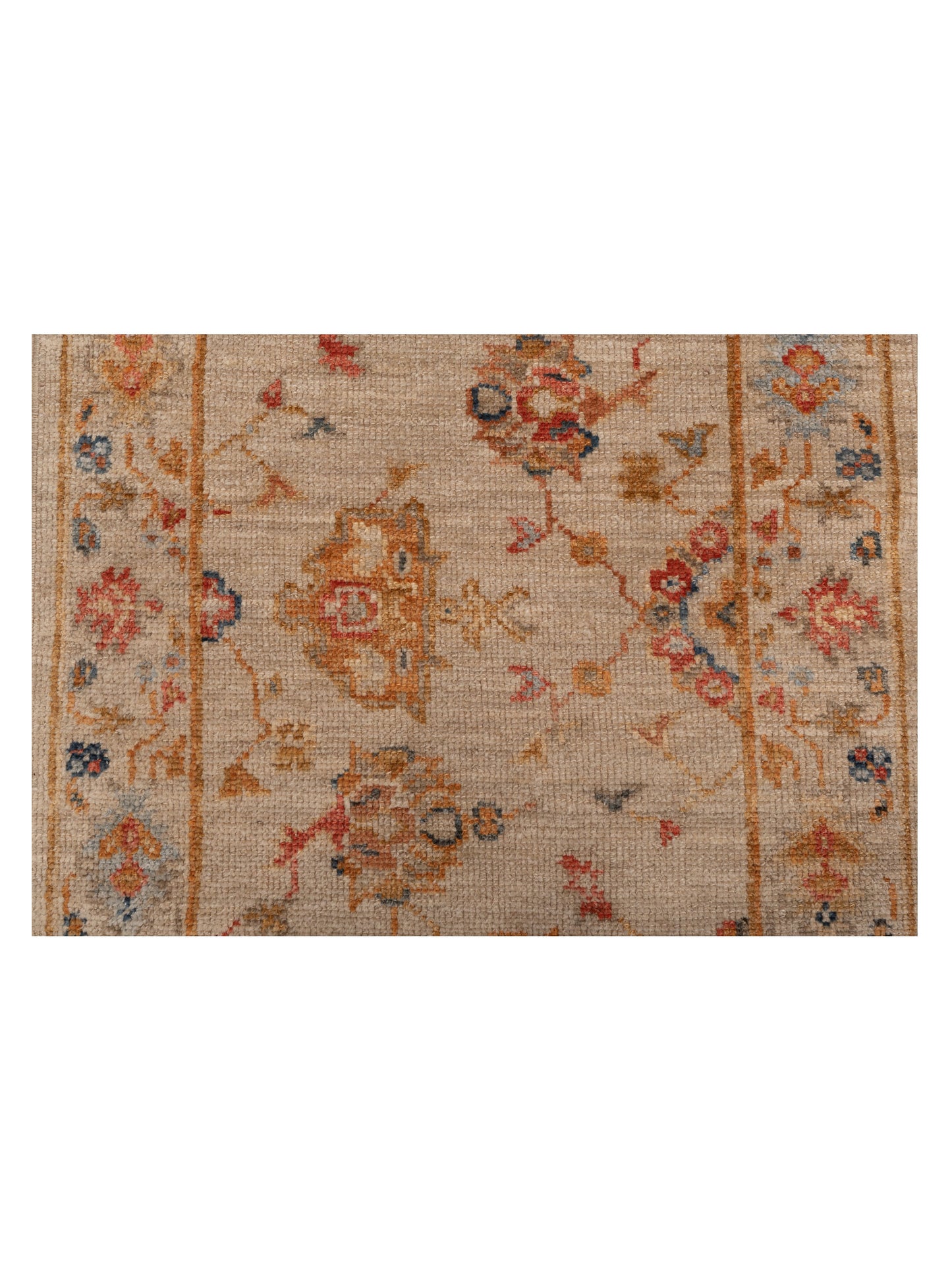 Angora Oushak 146487 Ivory Ivory 2.7x15.2 Hand Knotted Rug