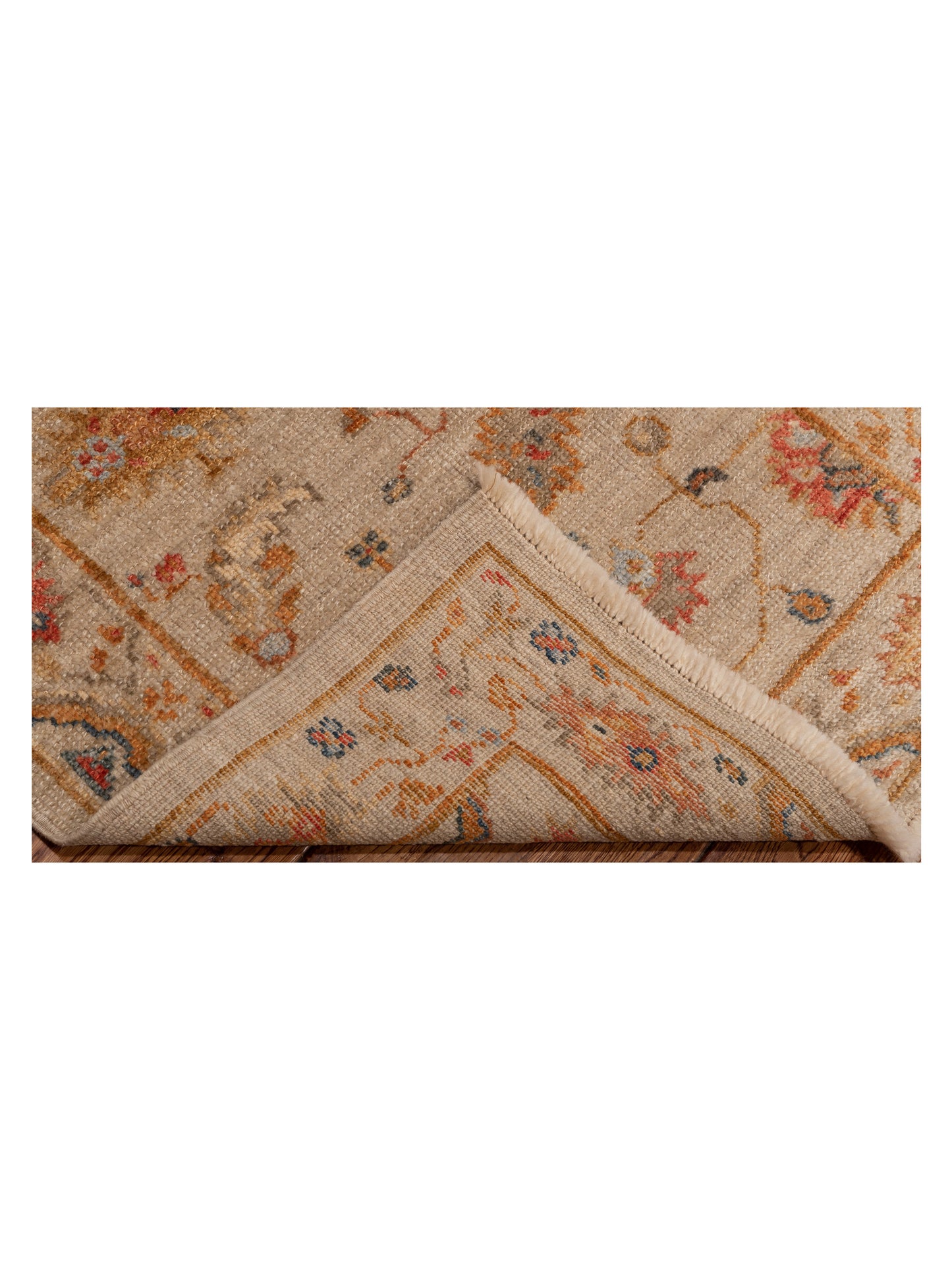 Angora Oushak 146487 Ivory Ivory 2.7x15.2 Hand Knotted Rug