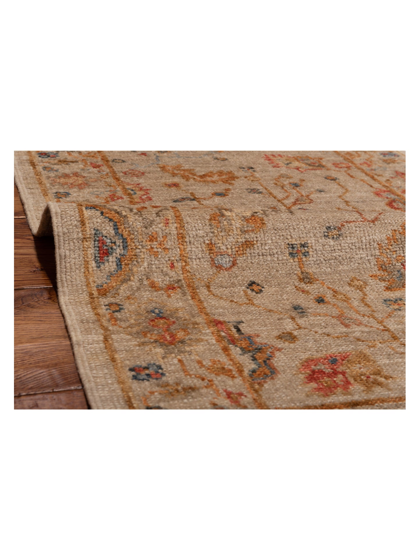 Angora Oushak 146487 Ivory Ivory 2.7x15.2 Hand Knotted Rug